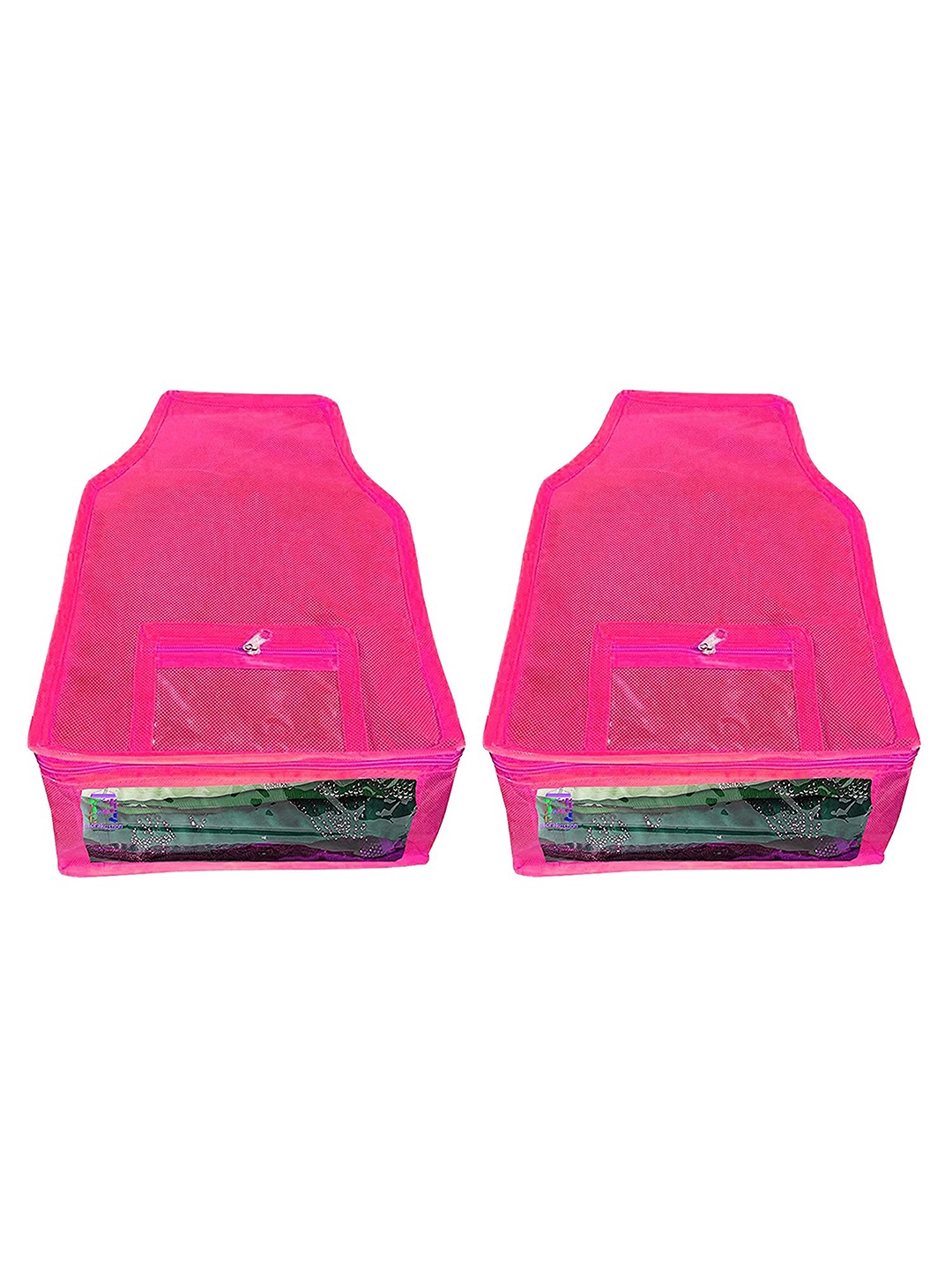 

atorakushon Adults Set of 2 Pink Solid Blouse Wardrobe Storage Bag Organisers