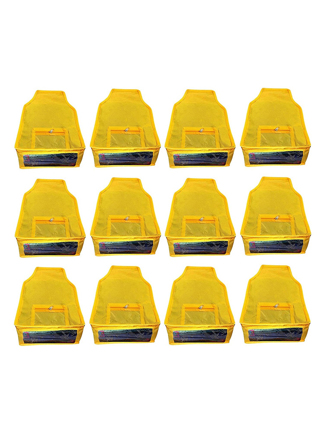 atorakushon Set Of 12 Solid Non Woven Blouse Wardrobe Storage Bag, Yellow