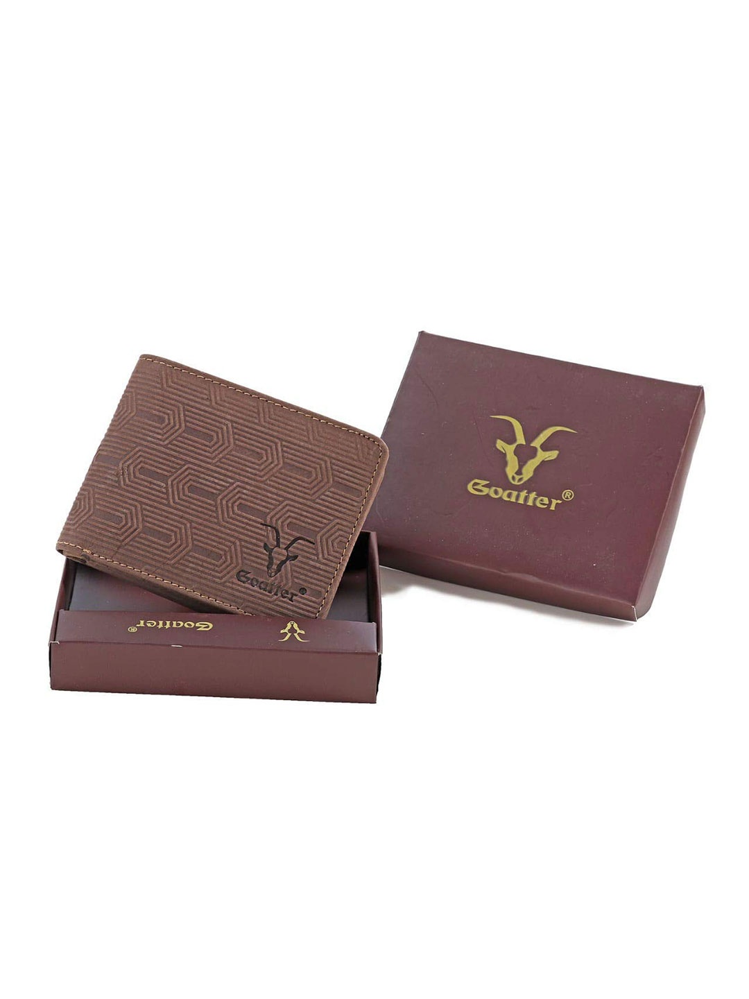 

Goatter Men Brown Leather Two Fold Wallet