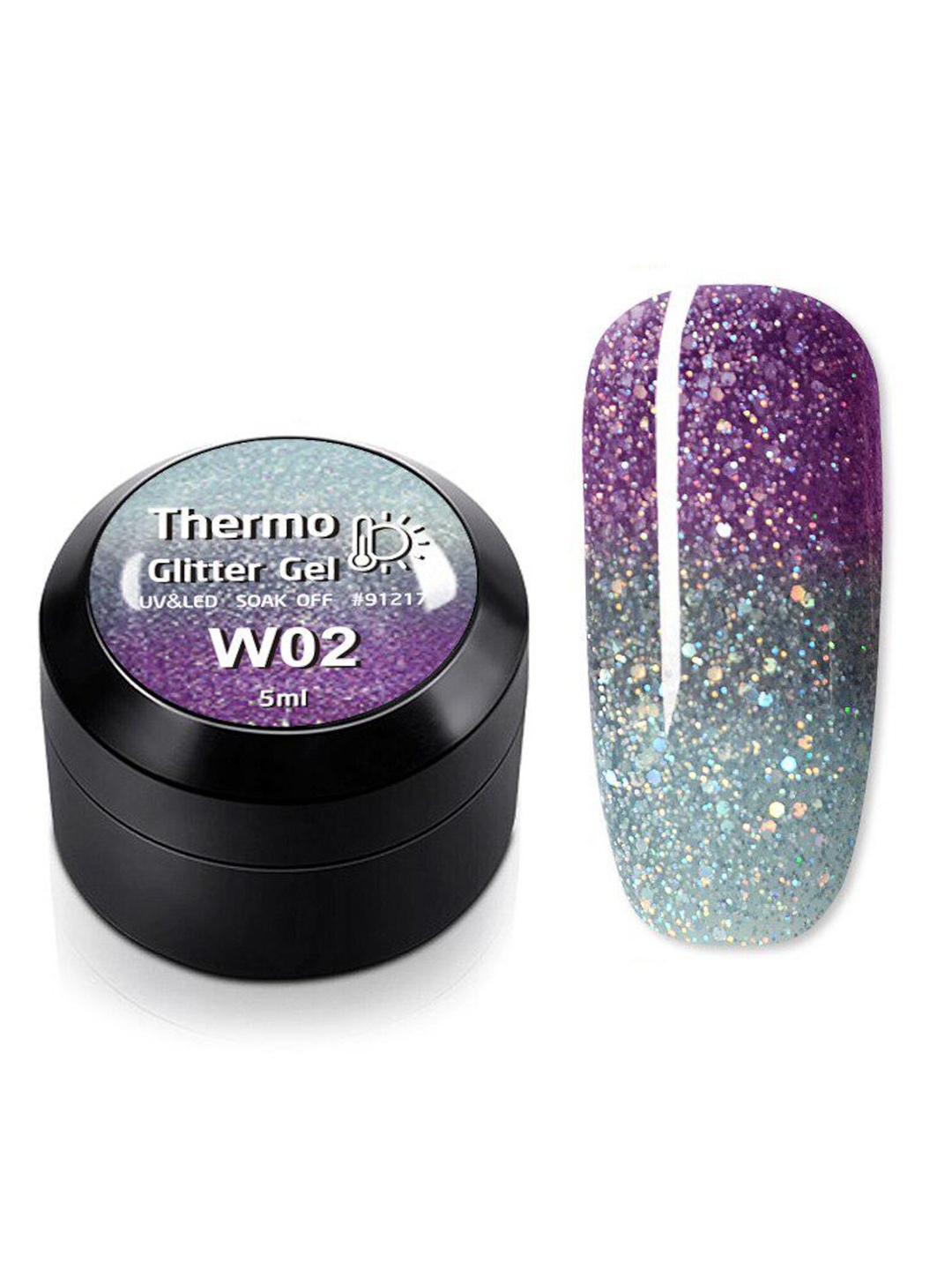 

VENALISA Magic Color-Changeable UV & LED Thermo Glitter Gel Nail Polish 5ml - Shade W02, Purple