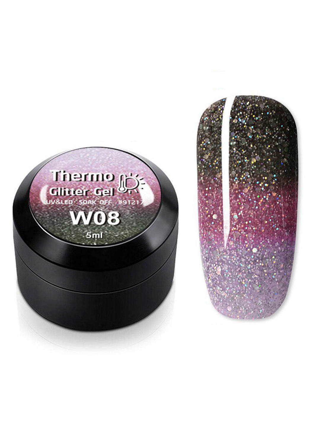 

VENALISA Magic Thermal Chameleon Thermo Glitter Color Changeable UV Nail Gel 5ml-W08, Green