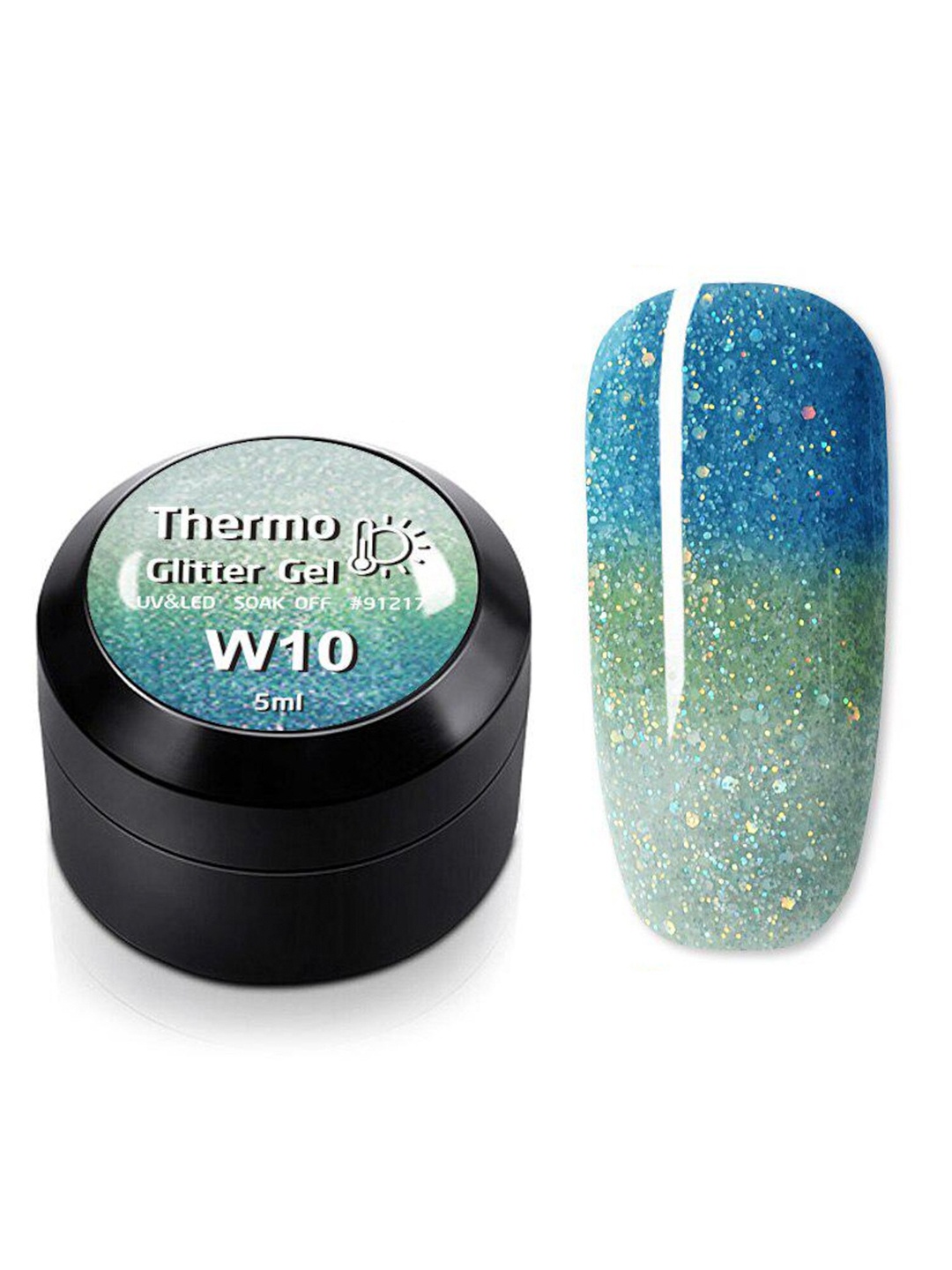 

VENALISA Magic Thermal Chameleon Thermo Glitter Color Changeable UV Nail Gel 5ml-W10, Blue