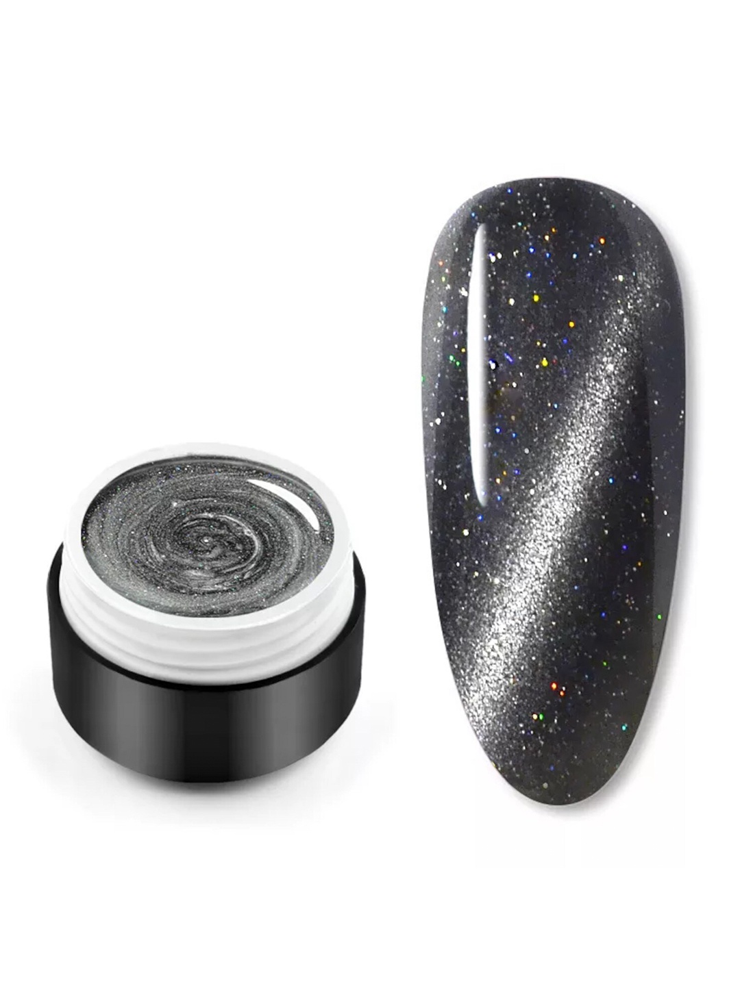 

VENALISA Soak Off UV & LED Laser Cat Eye Glitter Galaxy Gel Nail Polish 5 ml - Shade S21, Black