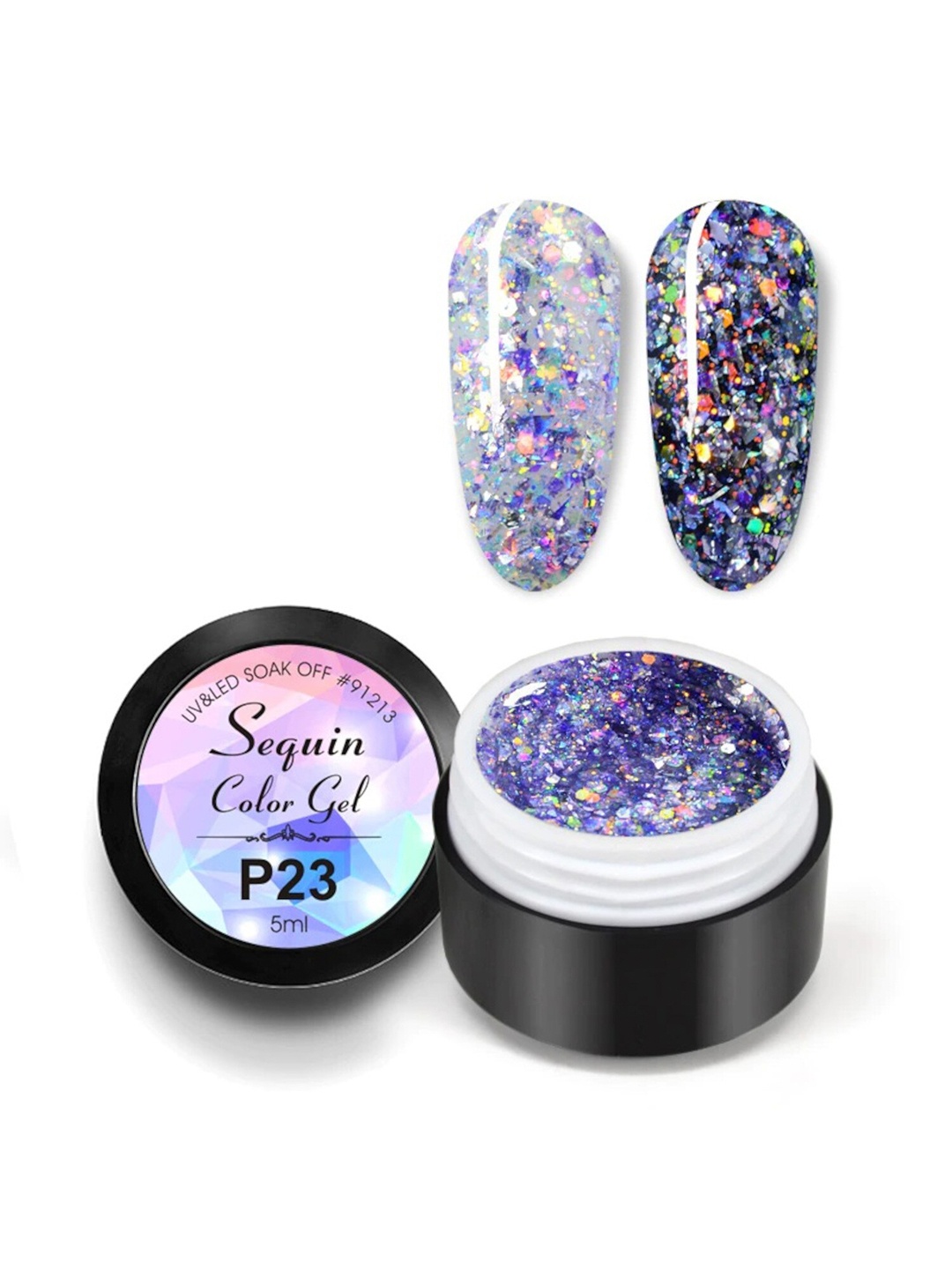 

VENALISA Peacock Foil Sequin Glitter Gel Nail Polish 5 ml - P23, Multi