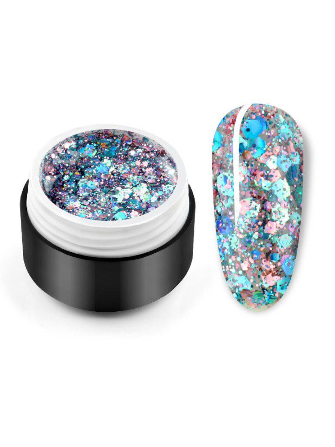 

VENALISA Sequin Color Gel Glitter UV LED Nail Polish 5 ml - P61, Multi