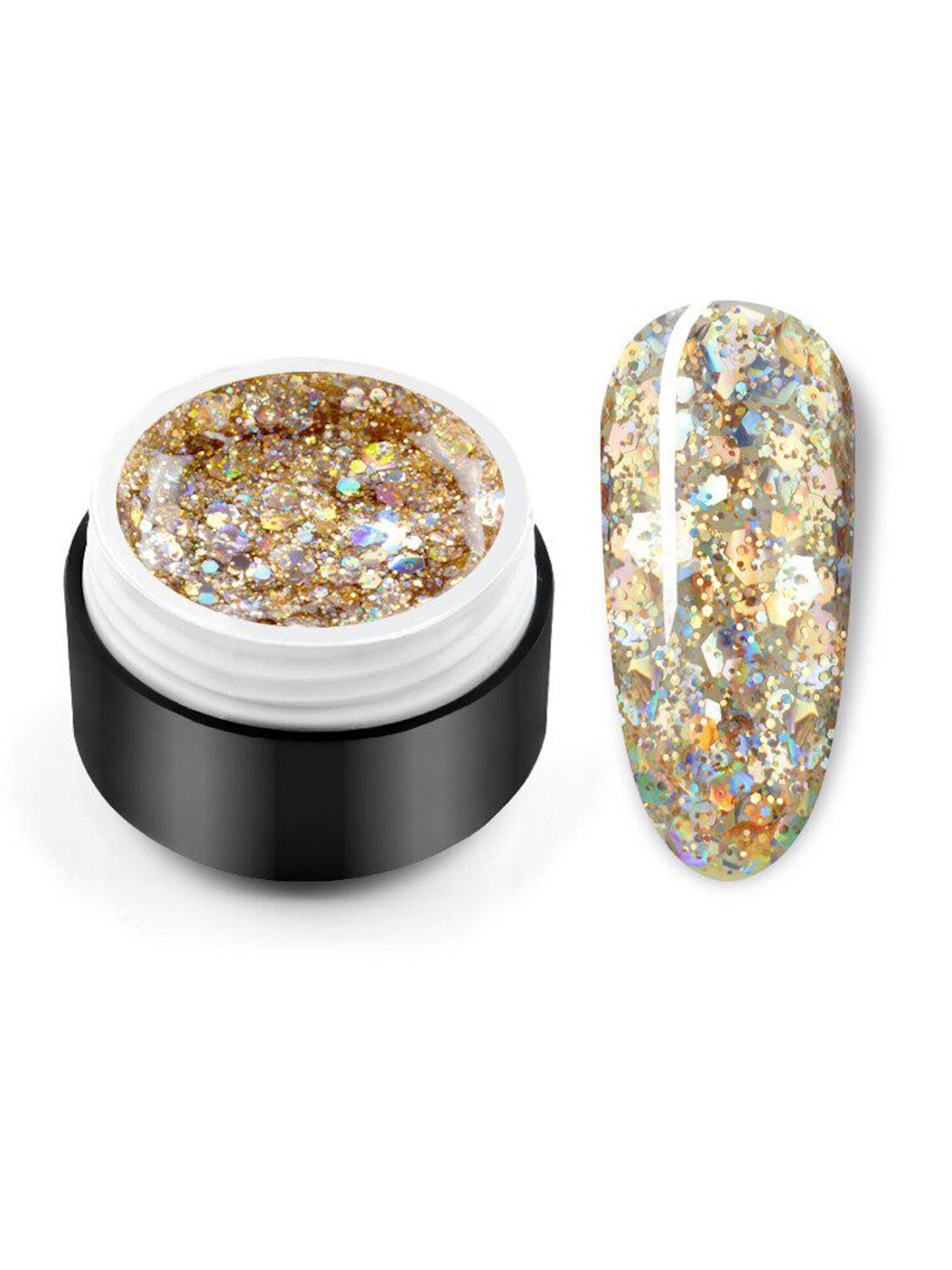 

VENALISA Sequin Color Gel Glitter Nail Gel Polish UV LED Gel Starry Color Gel 5ml, Multi