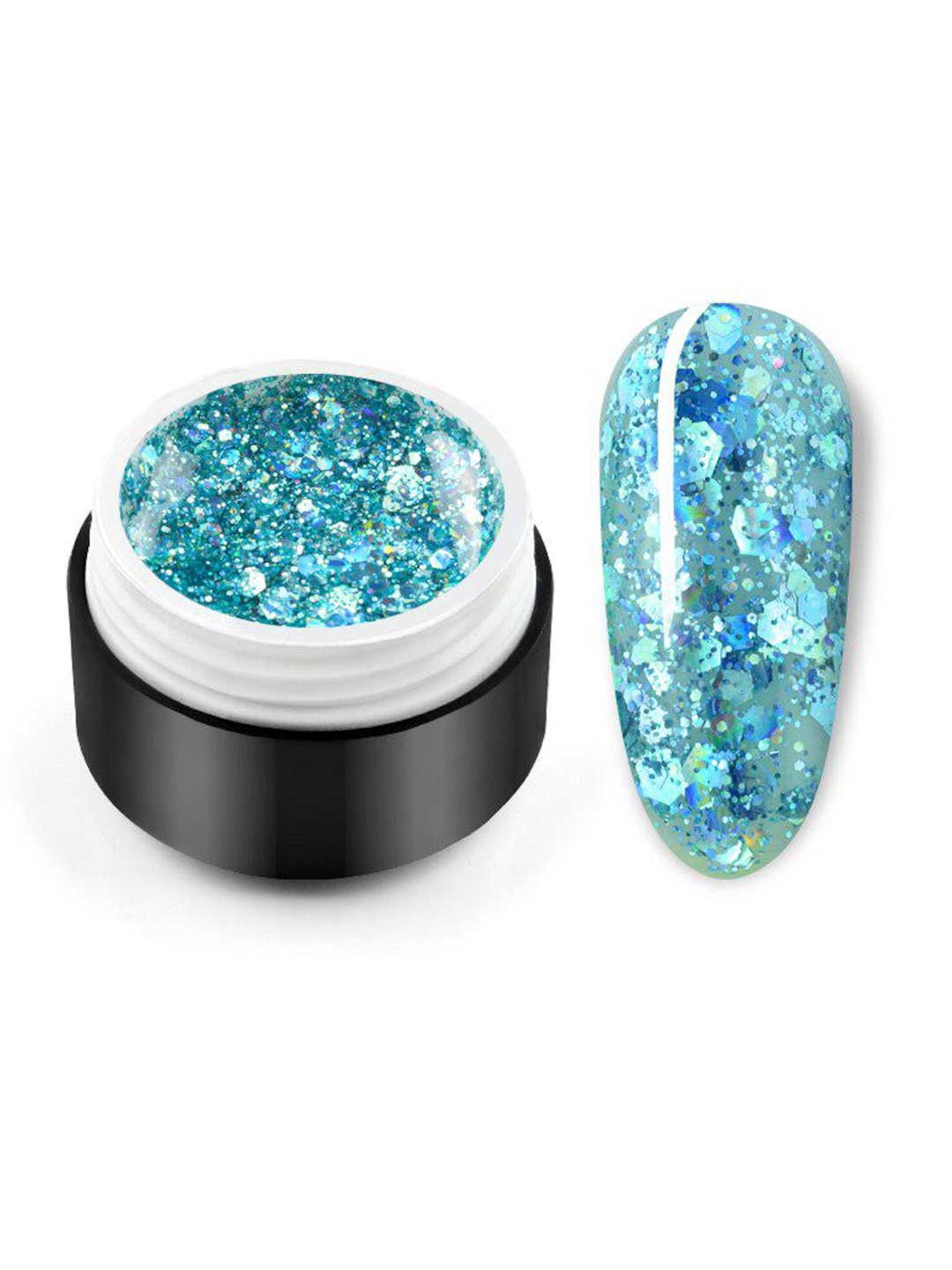 VENALISA Soak-Off UV & LED Starry Sequin Gel Glitter Nail Polish 5ml - Shade P57, Blue