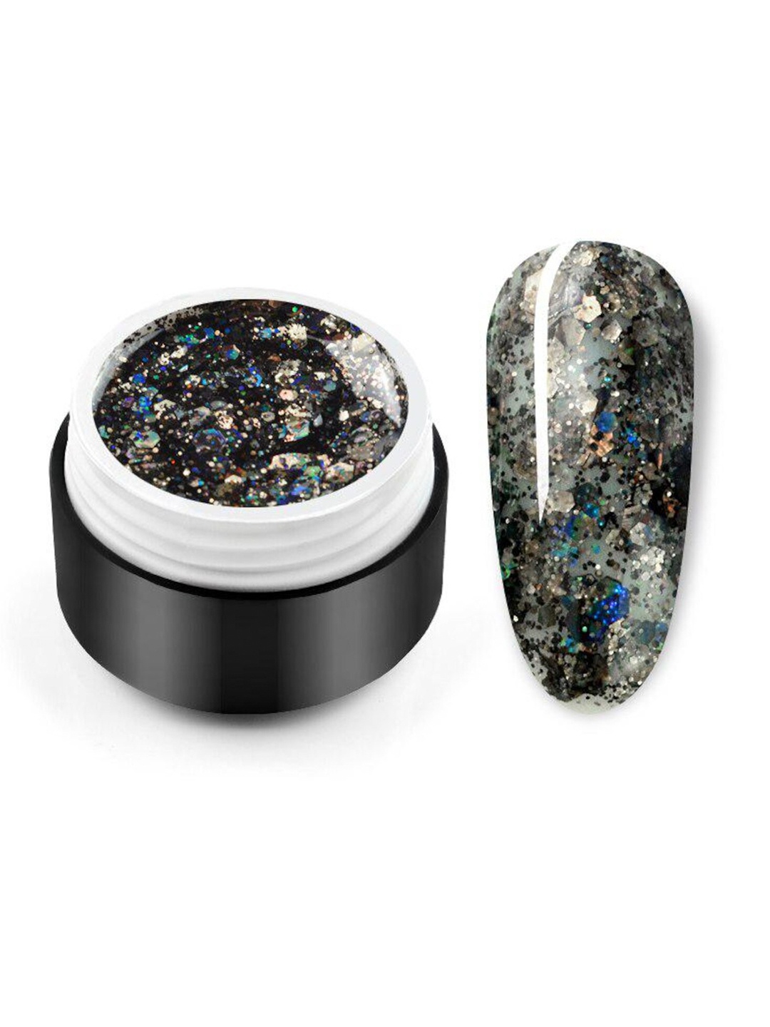 

VENALISA Soak-Off UV & LED Starry Sequin Gel Glitter Nail Polish 5ml - Shade P58, Black