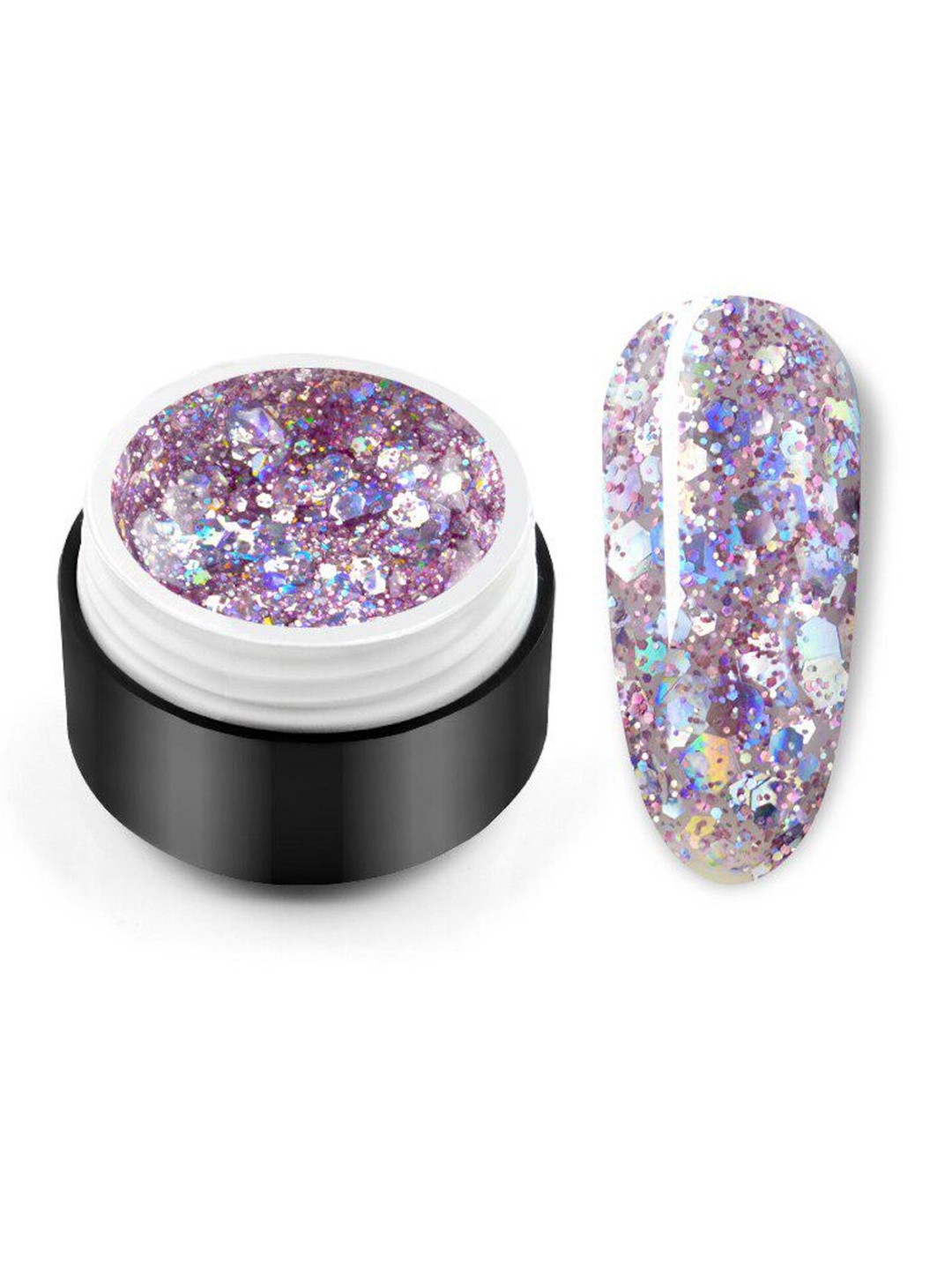 

VENALISA Sequin Color Glitter UV & LED Starry Color Nail Gel Polish 5 ml - P59, Lavender
