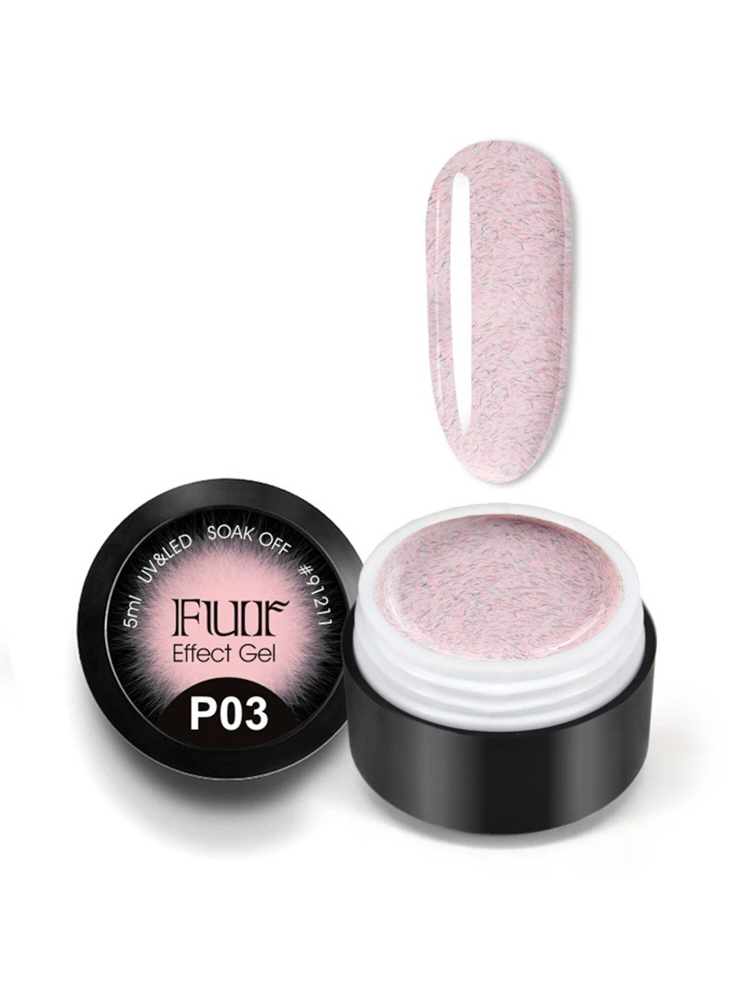 

VENALISA Soak Off UV & LED Fur Effect Japan Sugar Glitter Gel Nail Polish 5 ml - Shade P03, Pink
