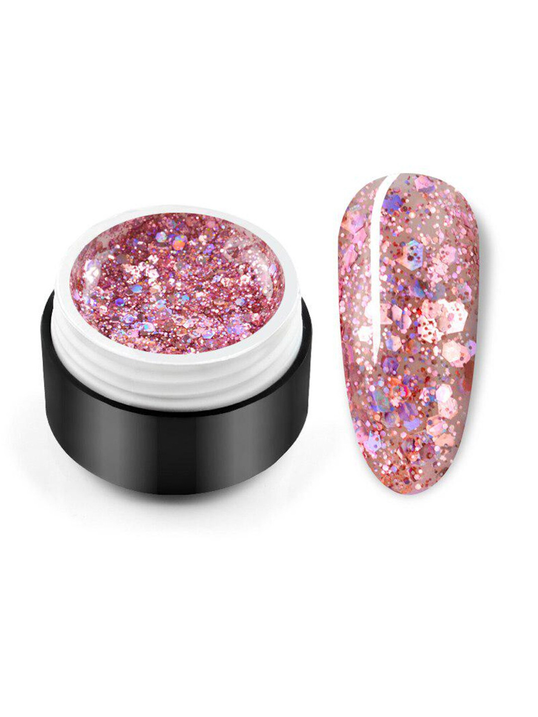 

VENALISA Soak Off UV & LED Starry Sequin Gel Glitter Nail Polish 5 ml - Shade P55, Pink