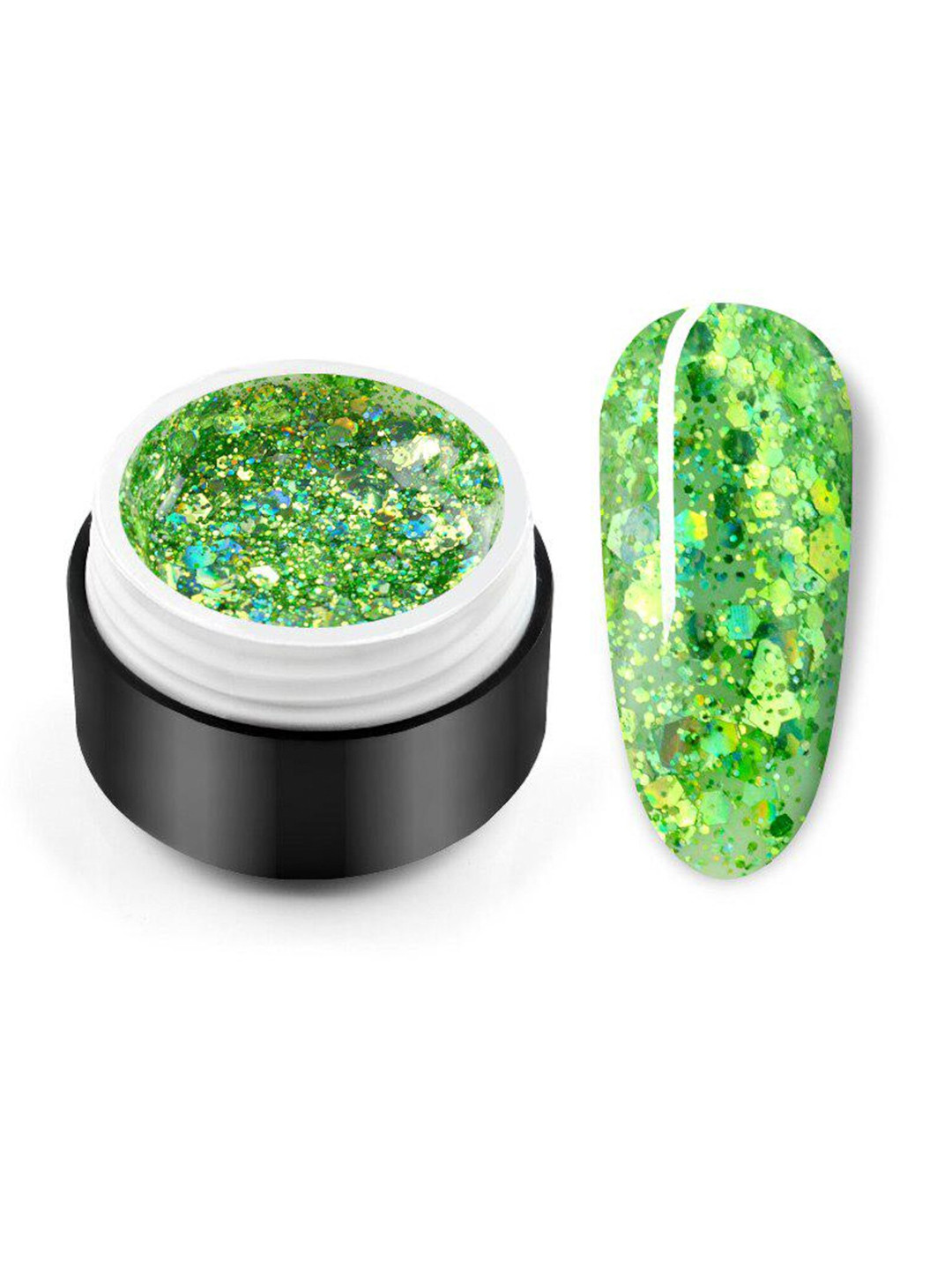 

VENALISA Sequin Color Gel Glitter UV LED Nail Polish 5 ml - P56, Green
