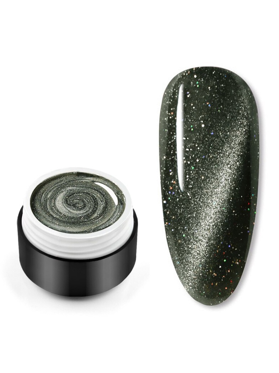 

VENALISA Soak Off UV & LED Laser Cat Eye Glitter Galaxy Gel Nail Polish 5 ml - Shade S27, Green