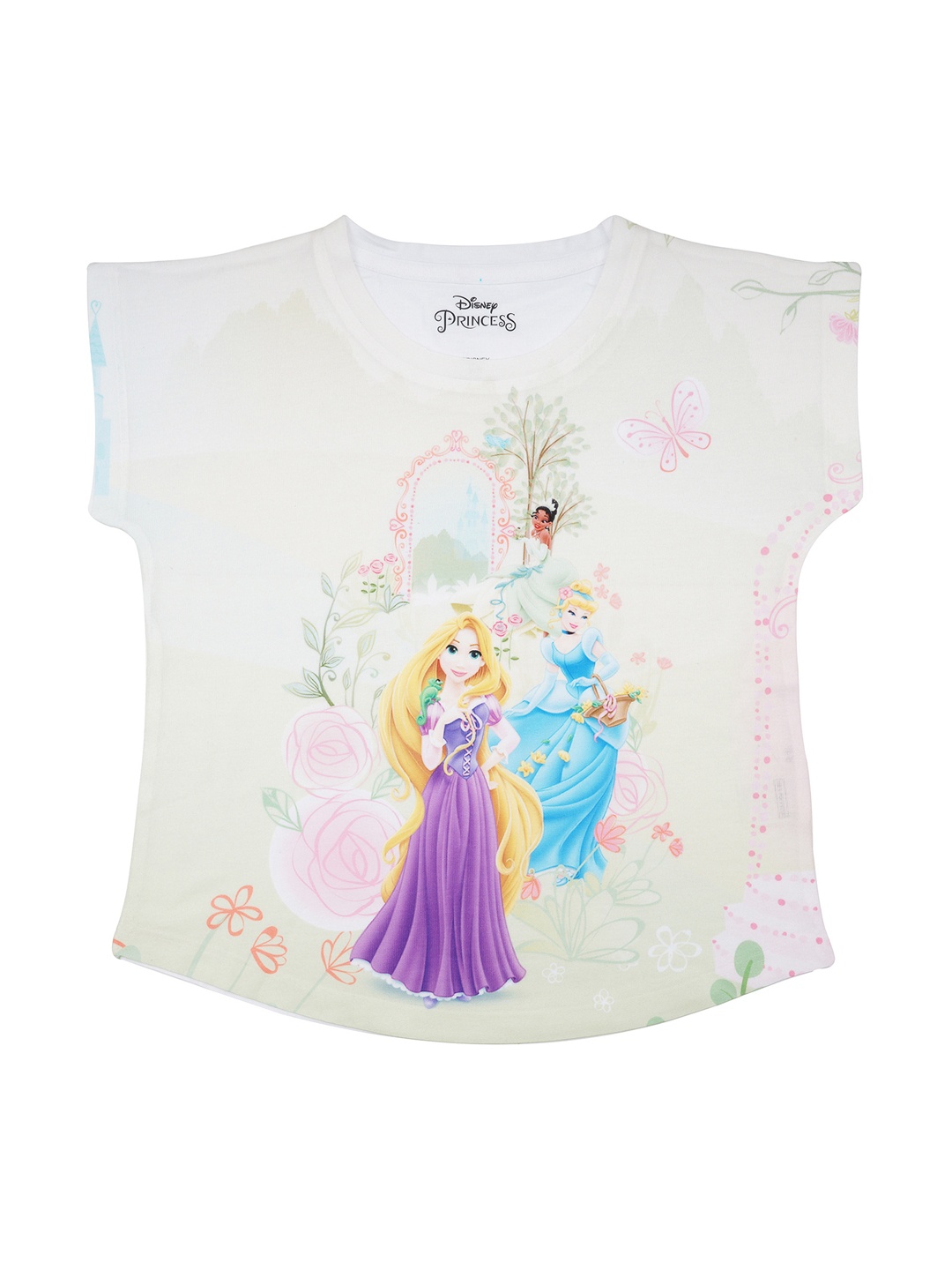 

Disney by Wear Your Mind Girls Off-White Disney Princess Printed Top