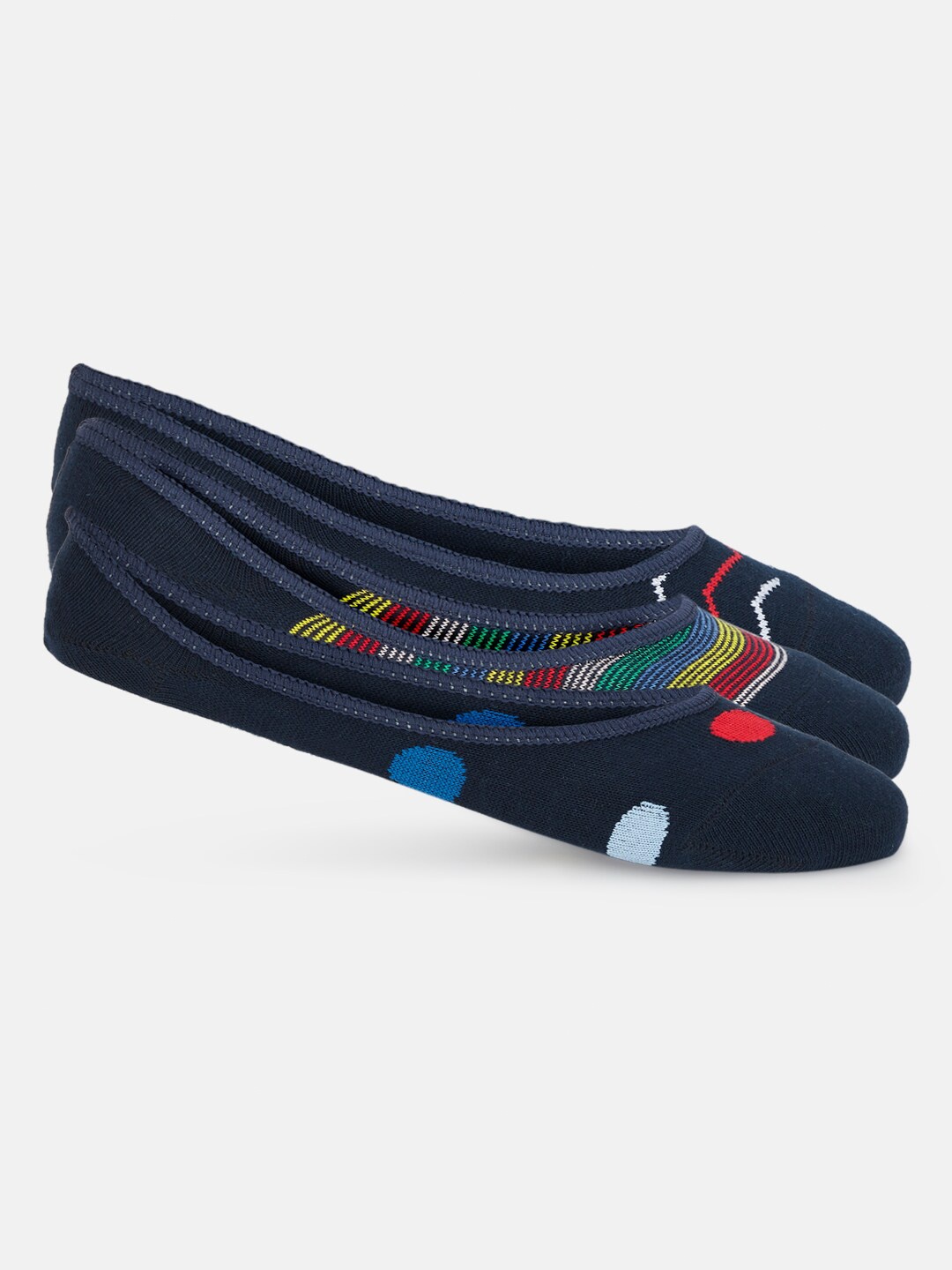 

Honey by Pantaloons Women Pack Of 3 Navy Blue Printed Shoe Liners