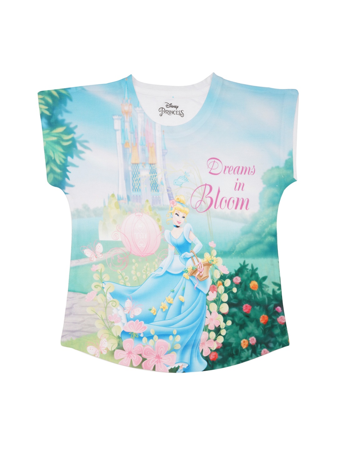 

Disney by Wear Your Mind Girls Blue Disney Princess Printed Top