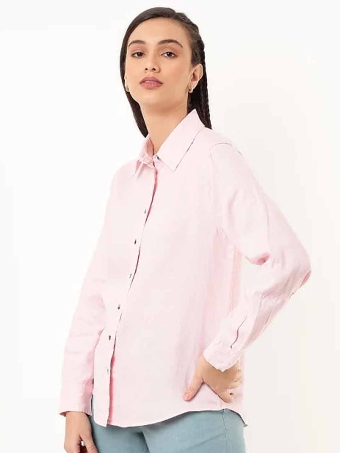 

Marks & Spencer Women Rose Pink Classic Casual Shirt