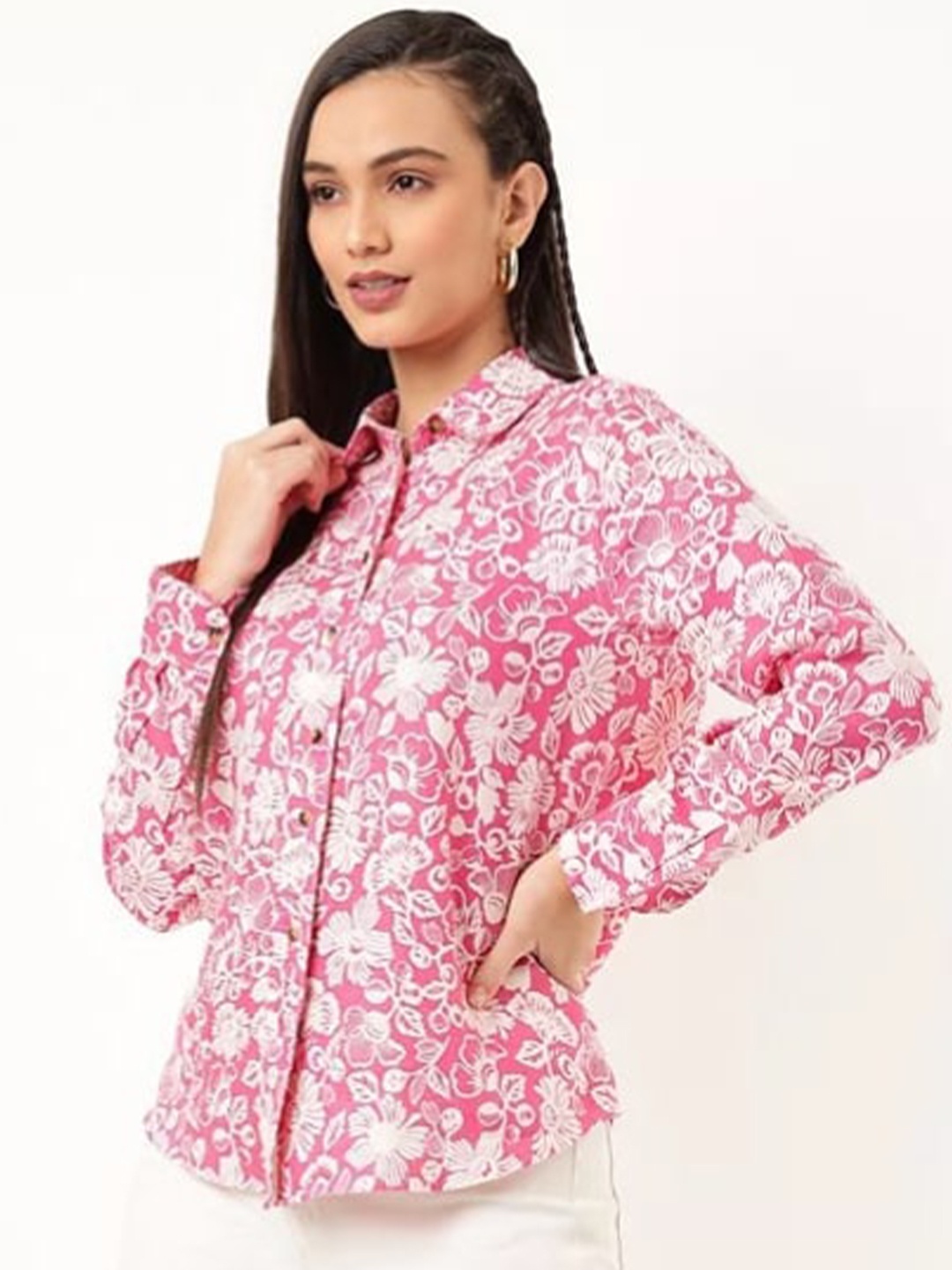 

Marks & Spencer Women Pink Classic Floral Print Casual Shirt