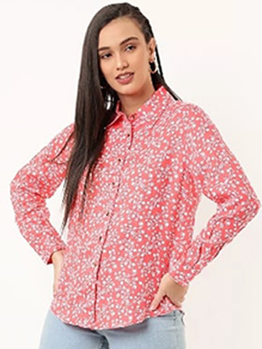 

Marks & Spencer Women Pink Classic Printed Casual Shirt