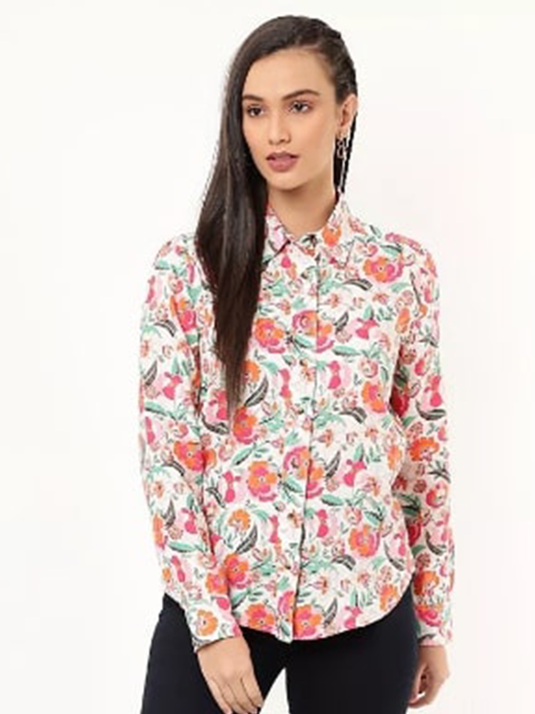 

Marks & Spencer Women Multicoloured Classic Printed Casual Shirt, Multi