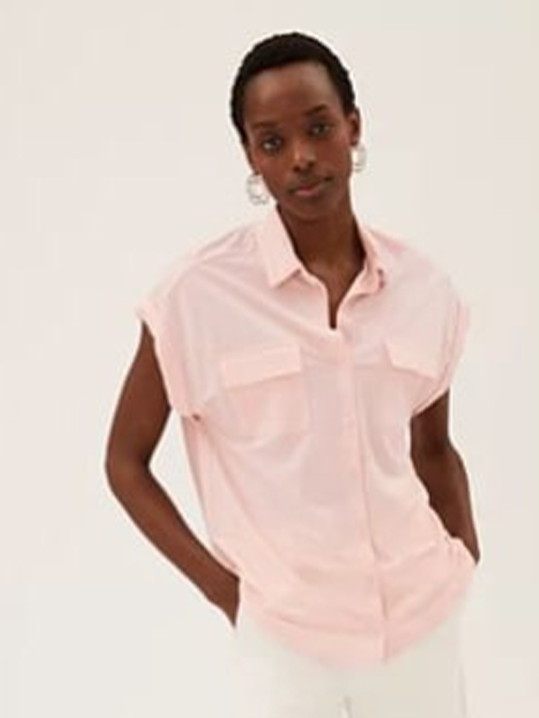 

Marks & Spencer Women Pink Classic Regular Fit Solid Casual Shirt