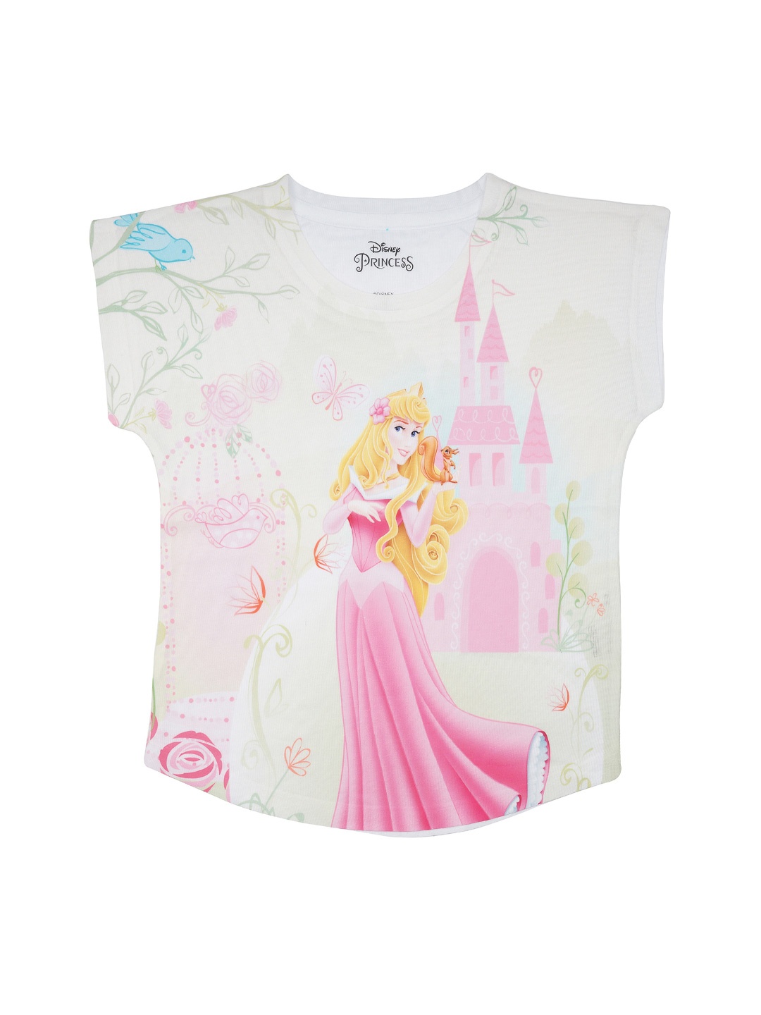 

Disney by Wear Your Mind Girls Off-White Disney Princess Printed Top