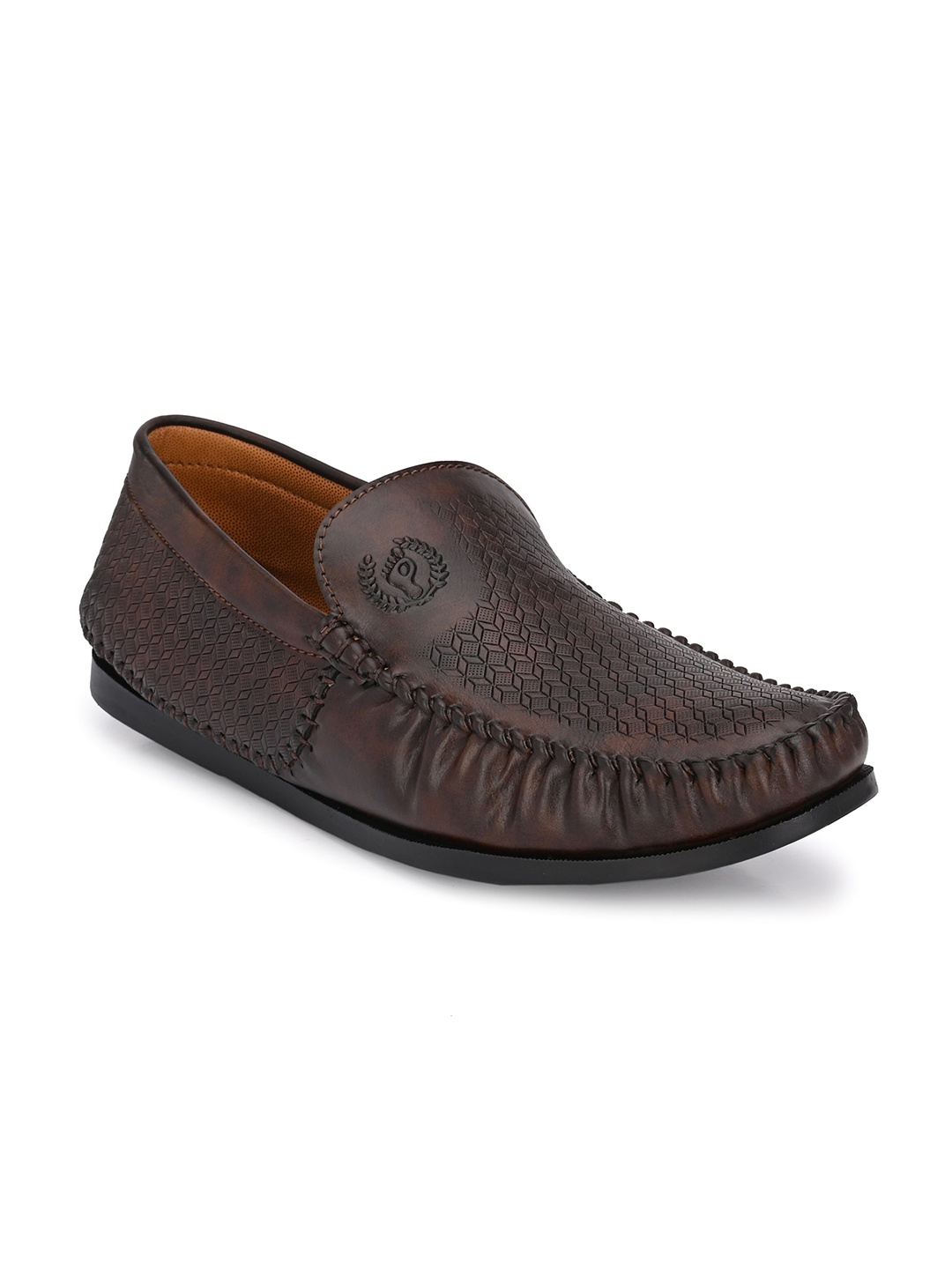 

Prolific Men Brown Textured Loafers