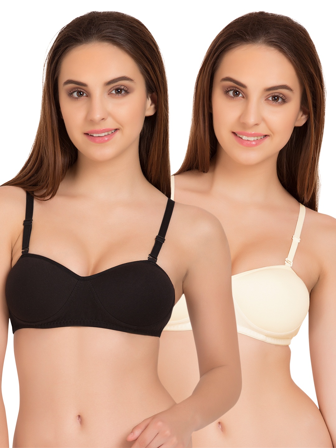 

Tweens Set of 2 Black & Off-White Non-Wired T-shirt Bra TW91201