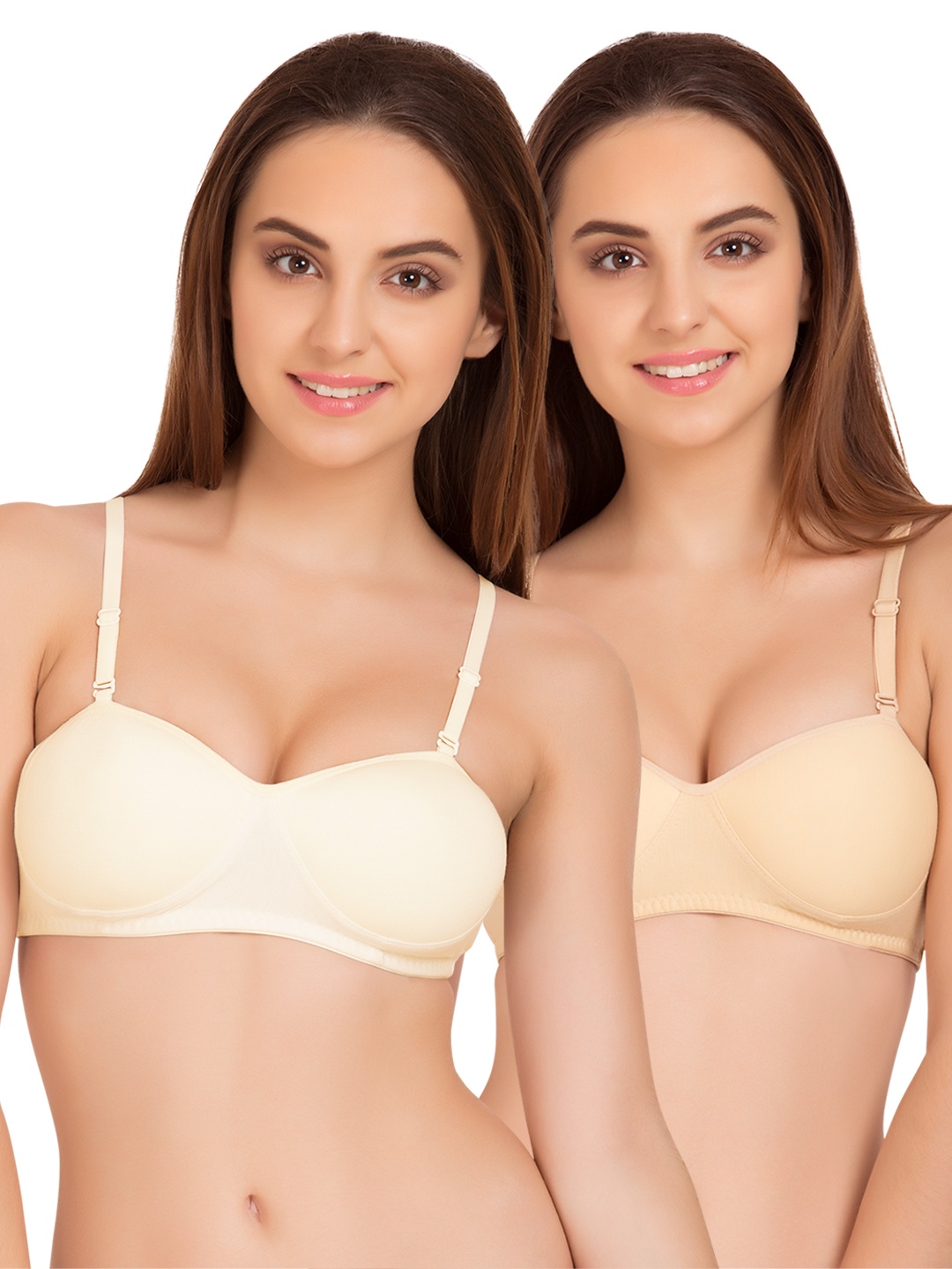 

Tweens Set of 2 Off-White & Cream-Coloured Non-Wired T-shirt Bras TW91201