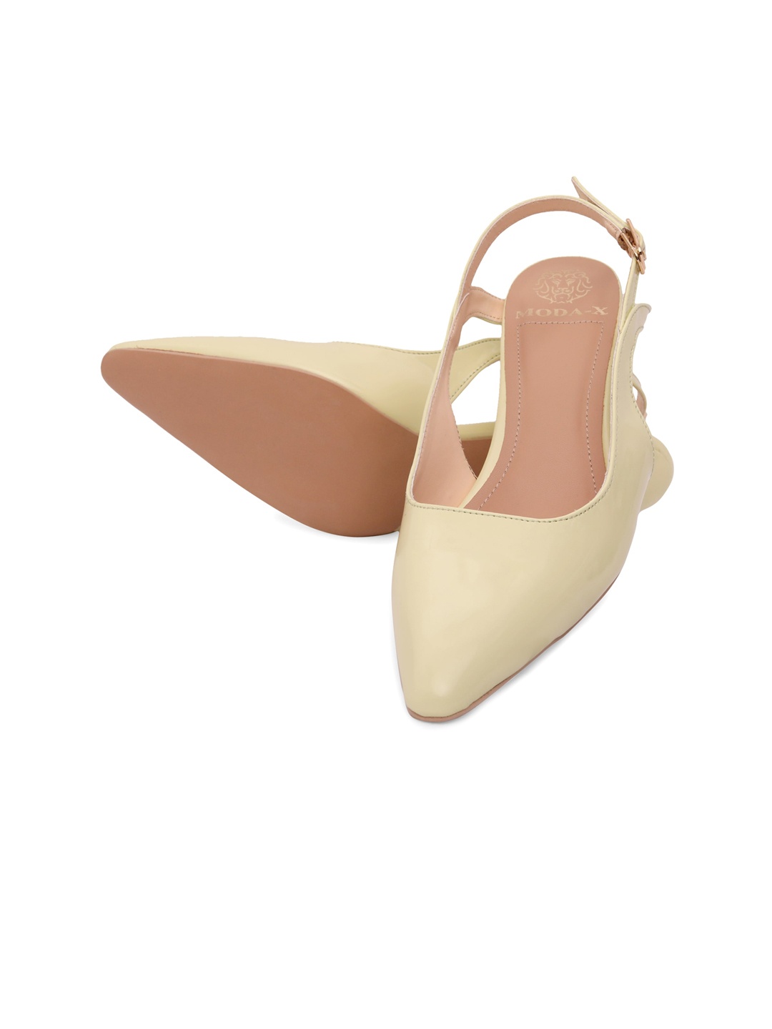 

MODA-X Yellow Printed Kitten Pumps