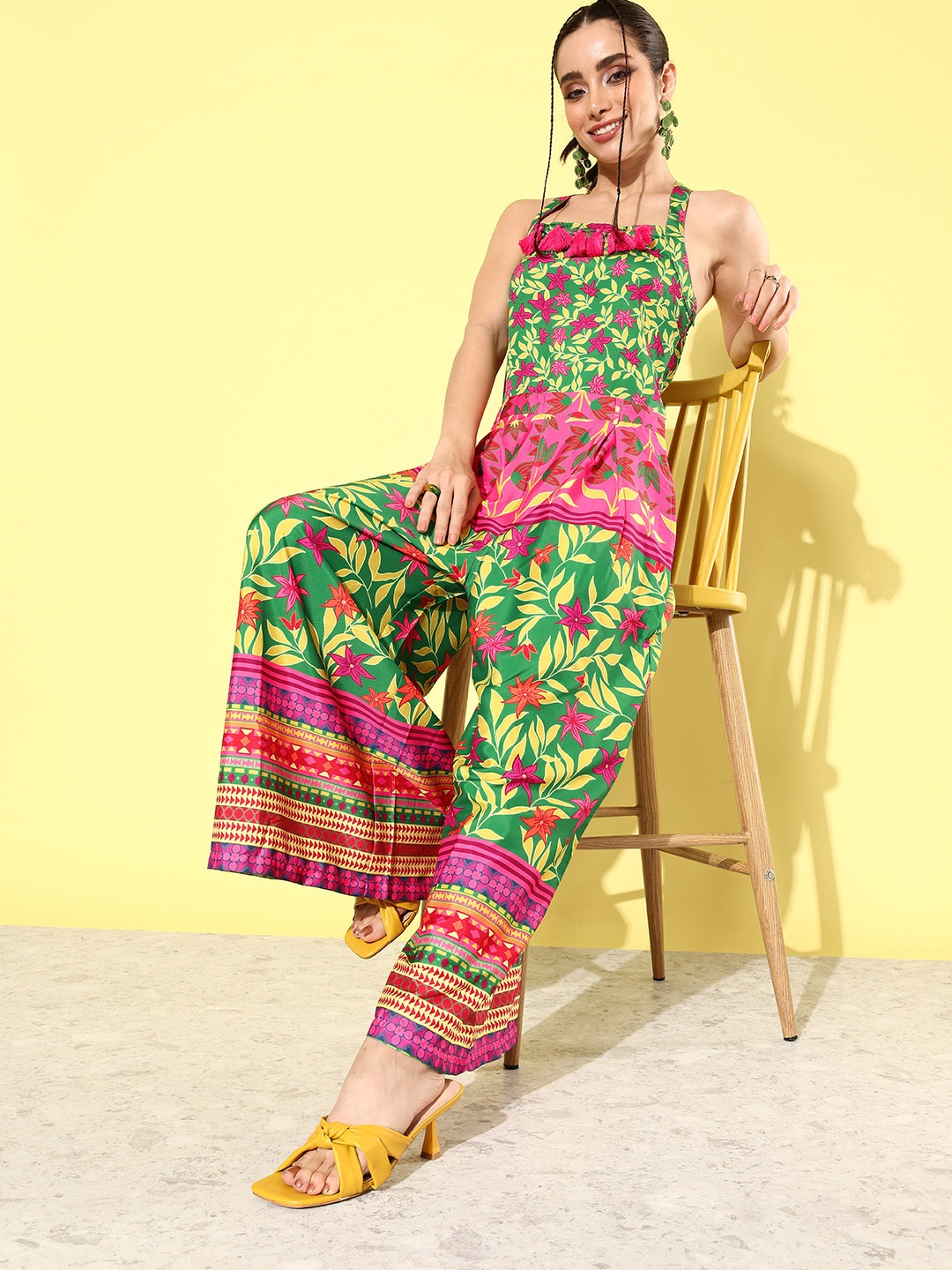 

Sangria Multicoloured Romanticism New Jumpsuit Floral Printed Basic Jumpsuit, Multi