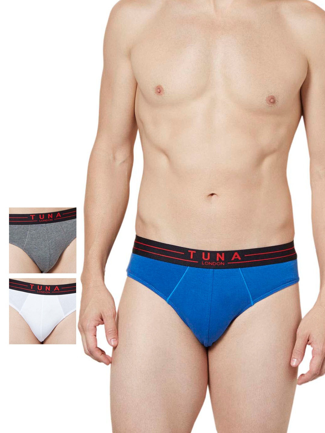 

Tuna London Pack of 3 Briefs BTM44MERBLWH, Blue
