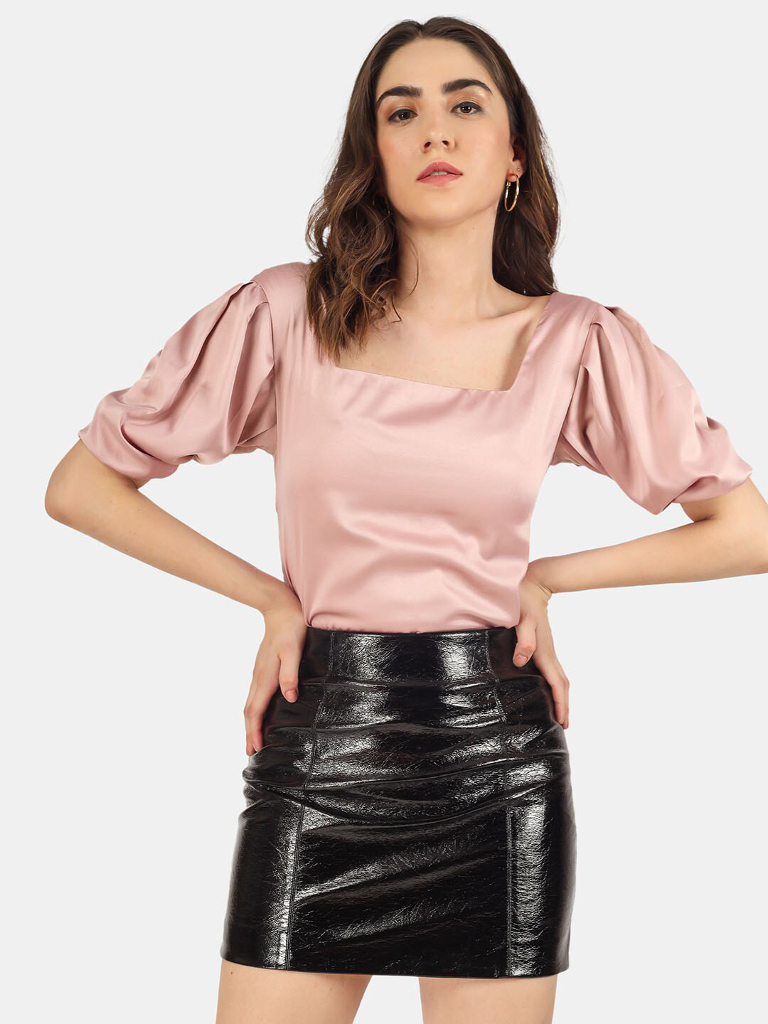 

angloindu Womens Rose Satin Top