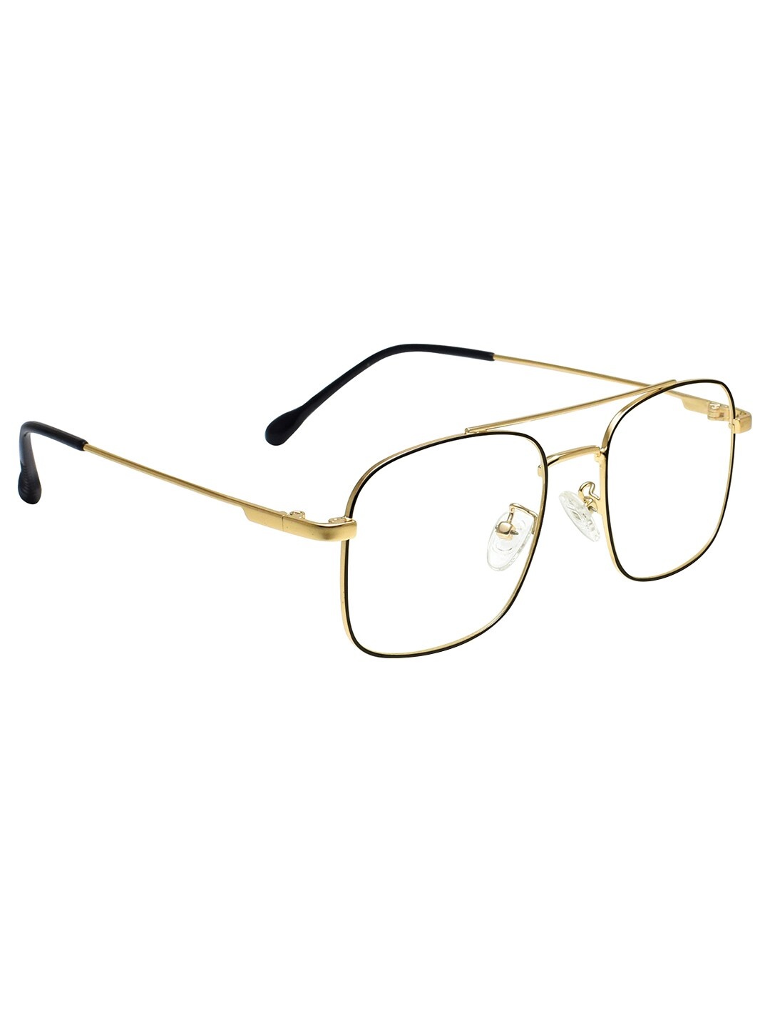 

Peter Jones Eyewear Unisex Black & Gold-Toned Full Rim Square Frames