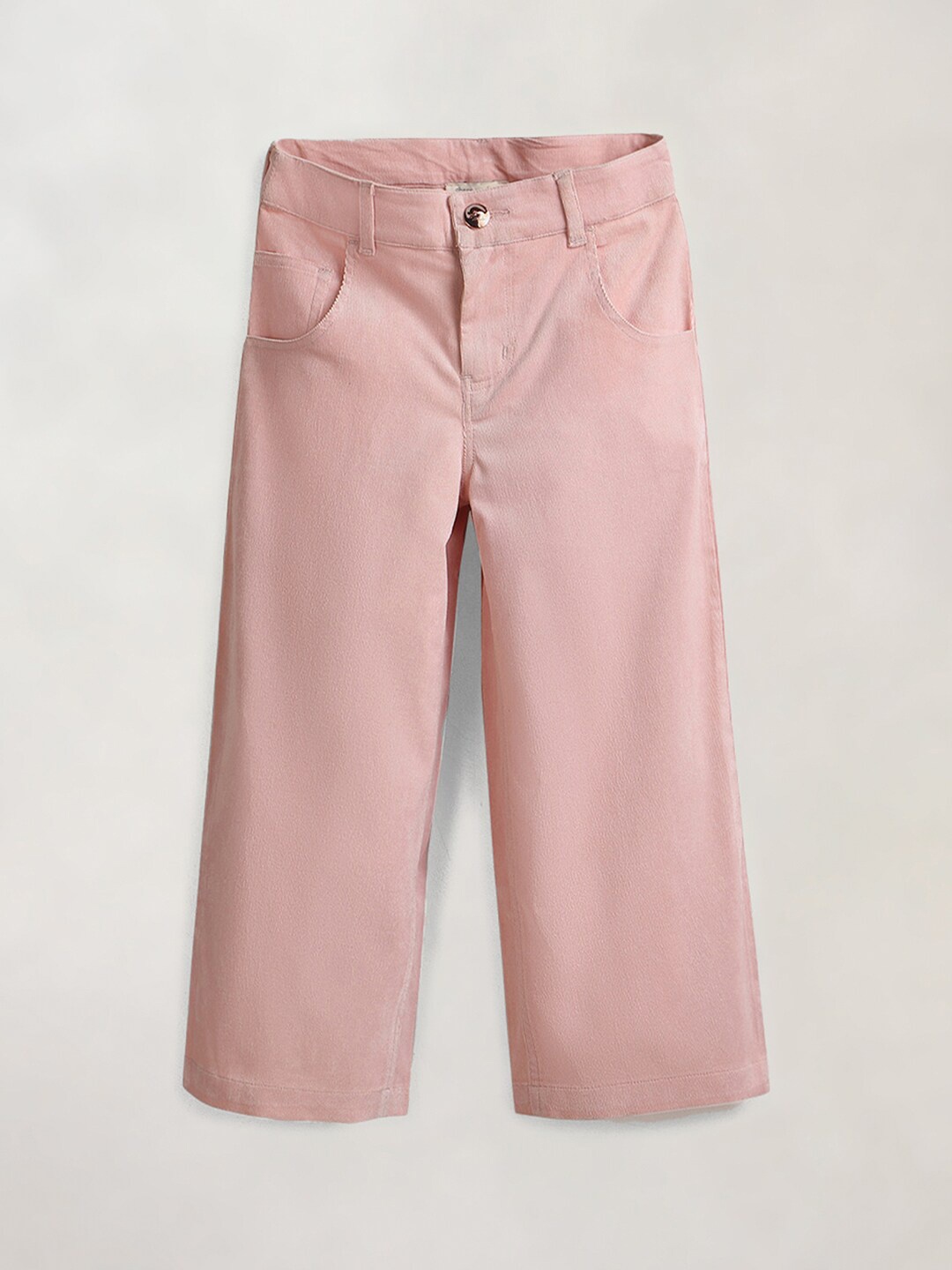 

Cherry Crumble Girls Pink Regular Fit Solid Trousers