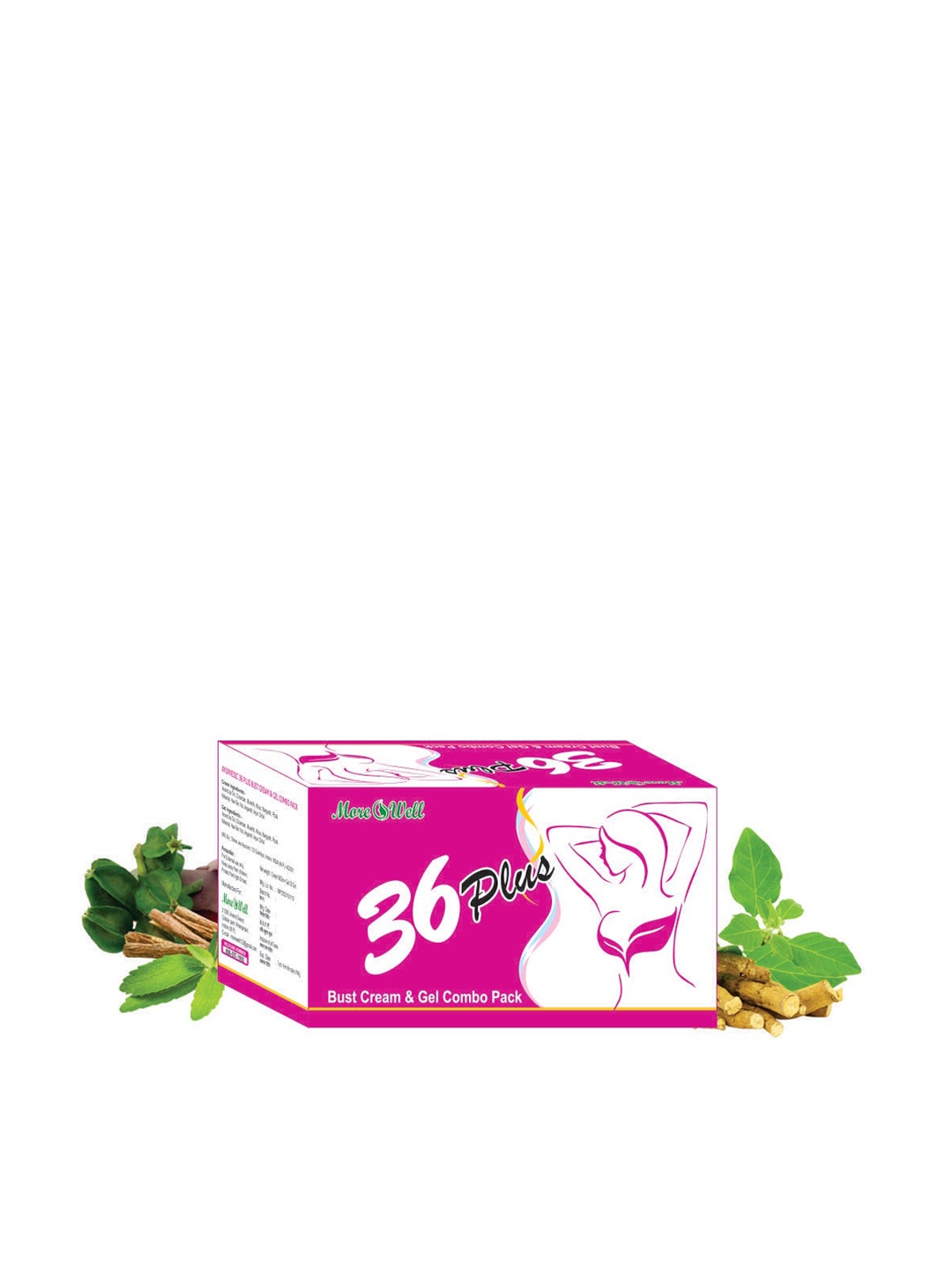 

Morewell Set of 36-Plus Bust Cream & Gel - 50g each, Pink