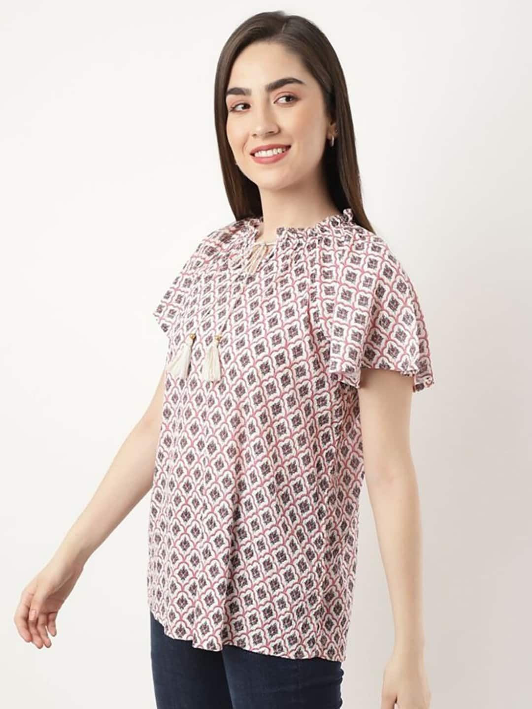 

Marks & Spencer White Geometric Print Top