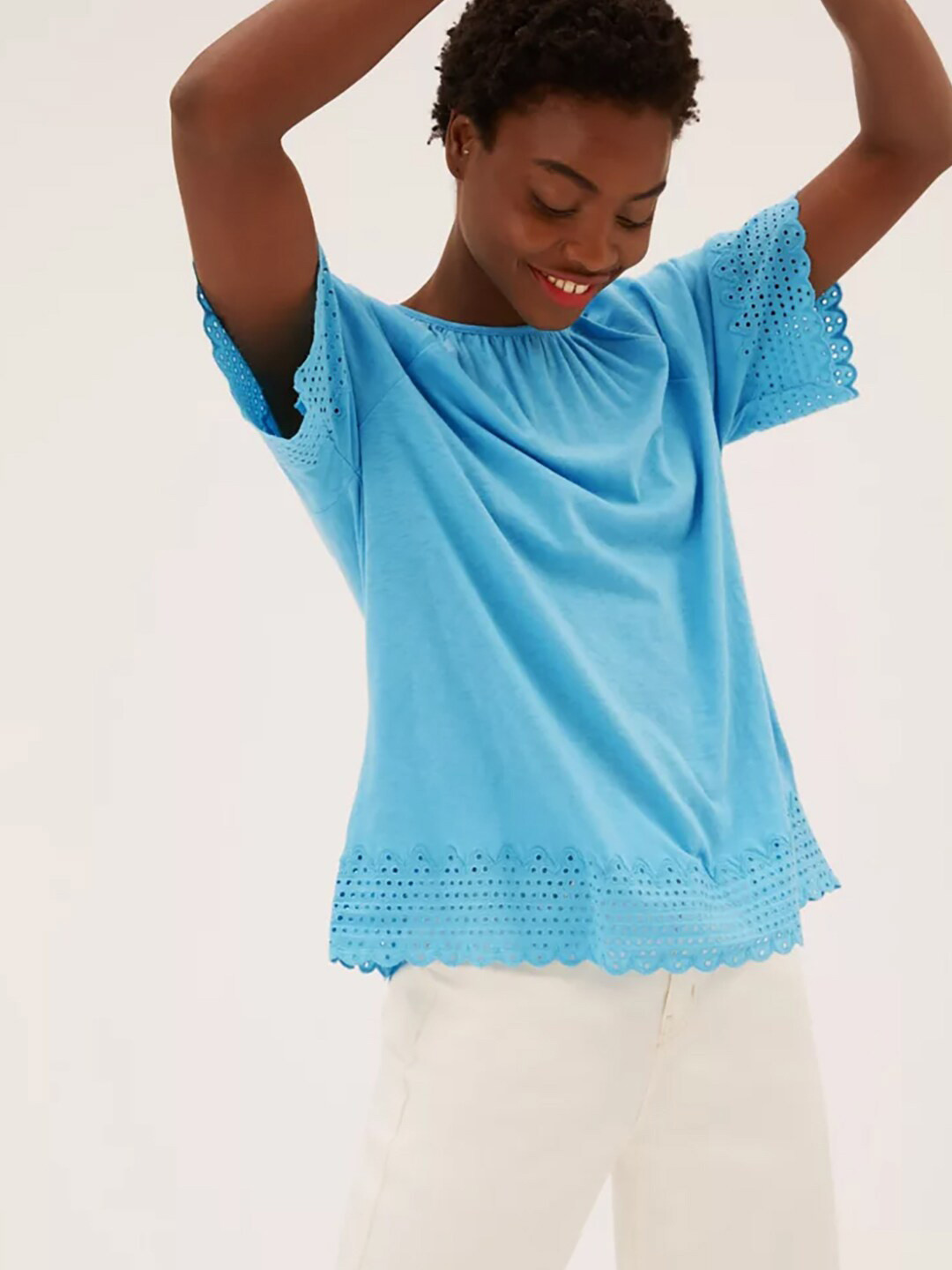

Marks & Spencer Blue Shirt Style Top