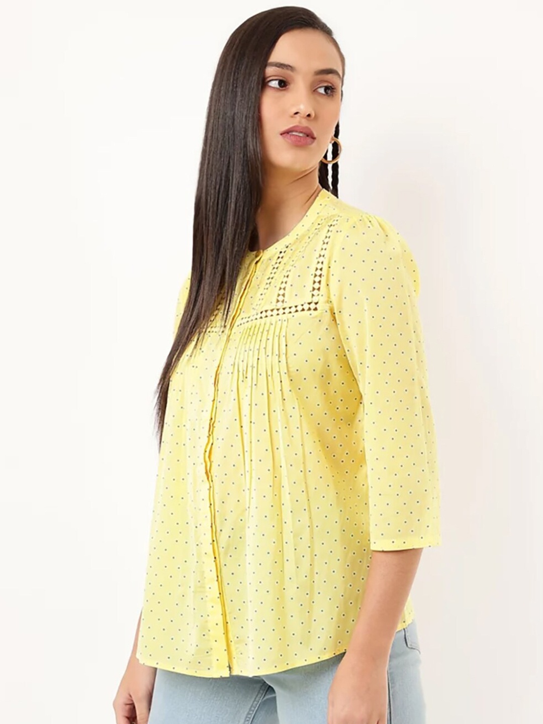 

Marks & Spencer Yellow Self Design Top