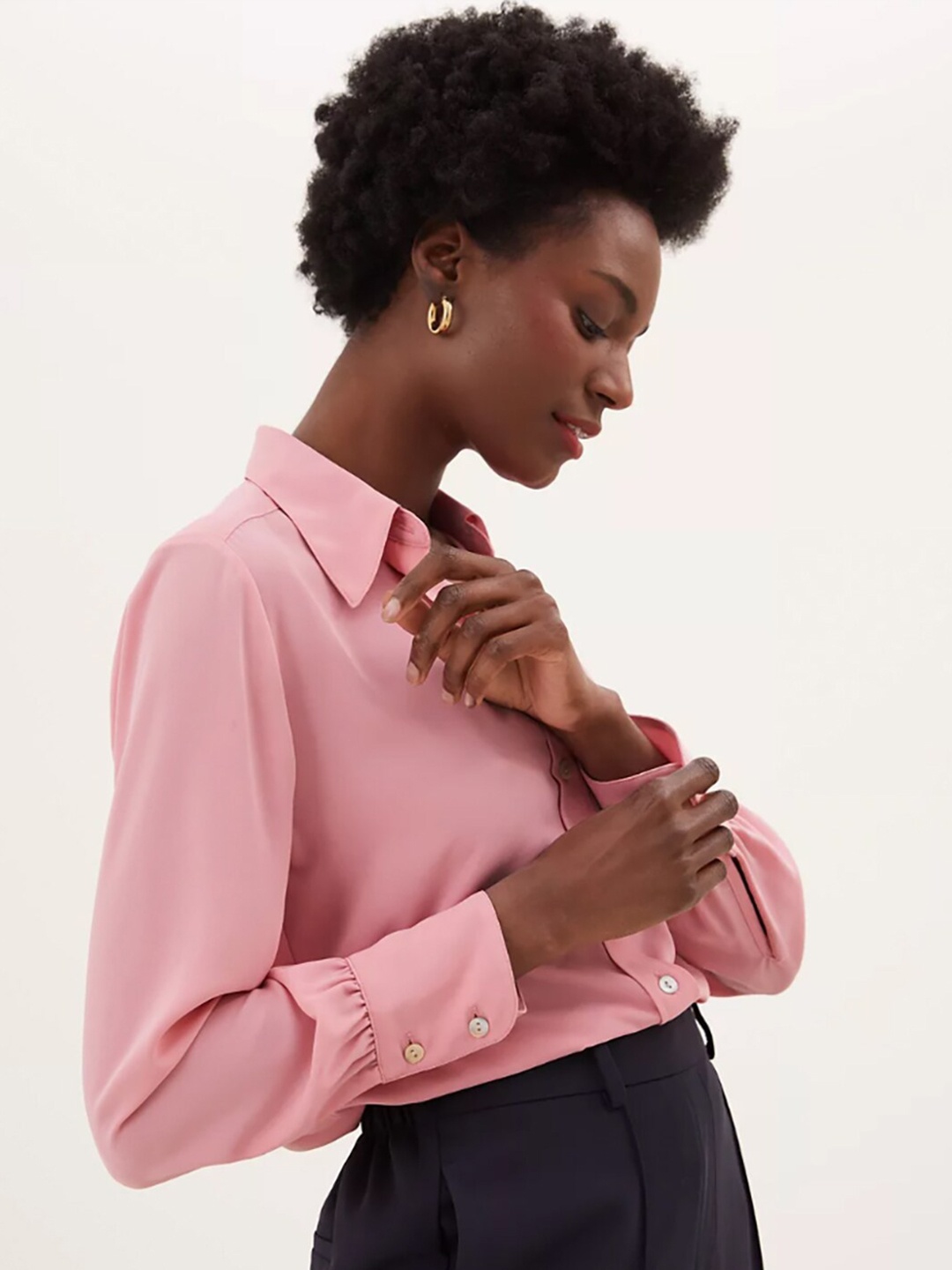 

Marks & Spencer Pink Shirt Style Top