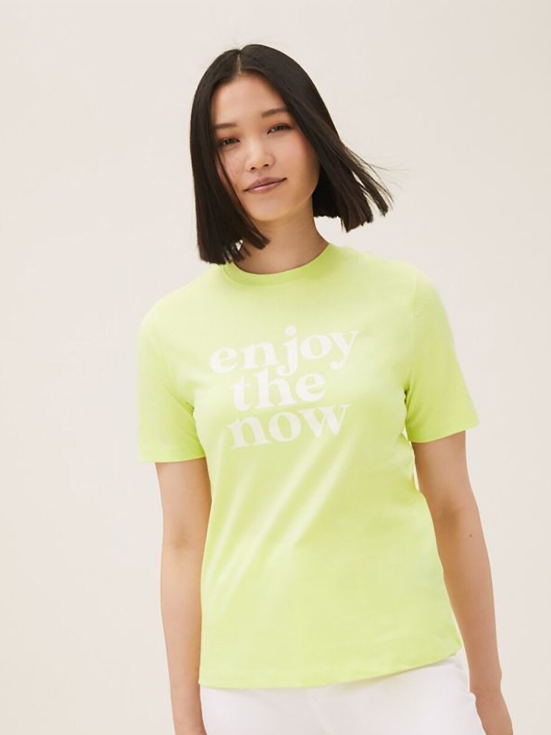 

Marks & Spencer Yellow Applique Styled Back Top