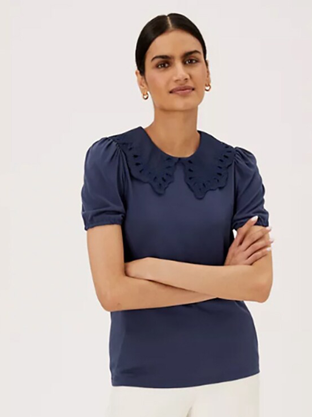 

Marks & Spencer Blue Peter Pan Collar Top