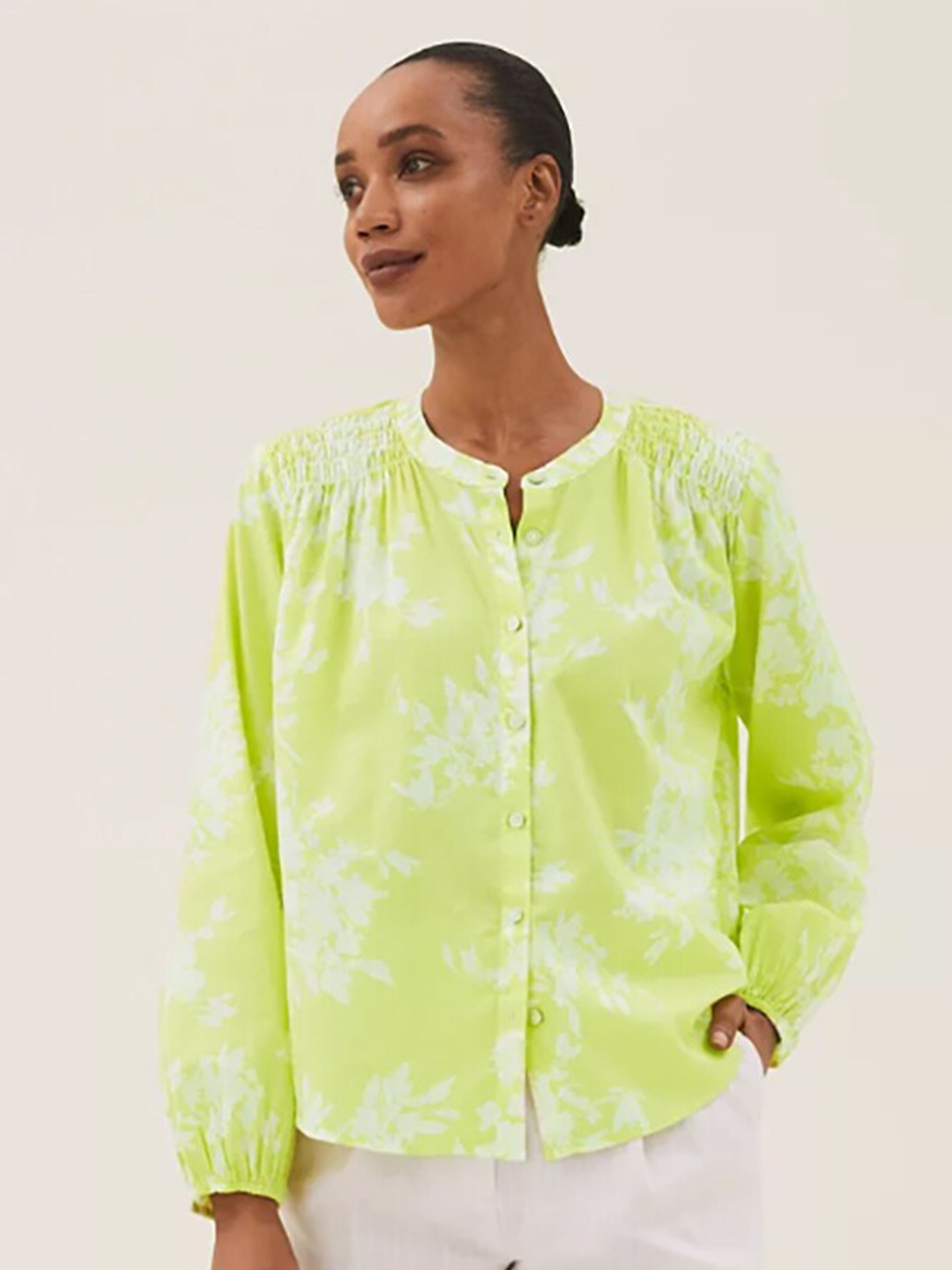 

Marks & Spencer Yellow Floral Print Top