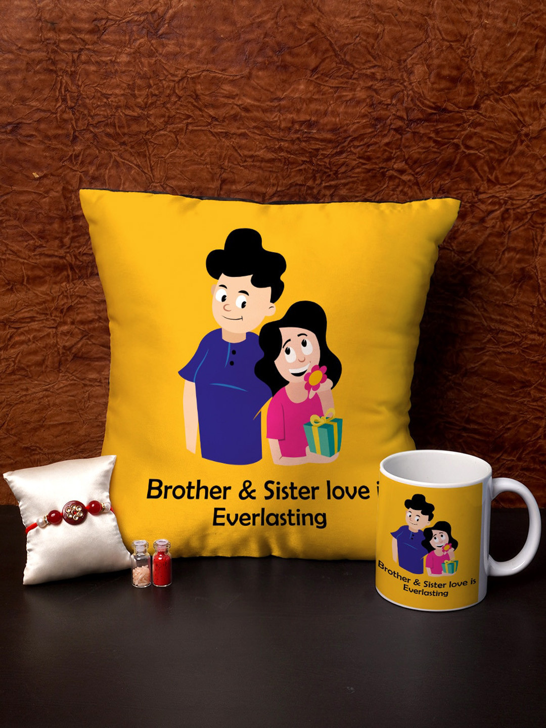 

Crazy Corner Set of 3 Red & Yellow Rakhi Combo