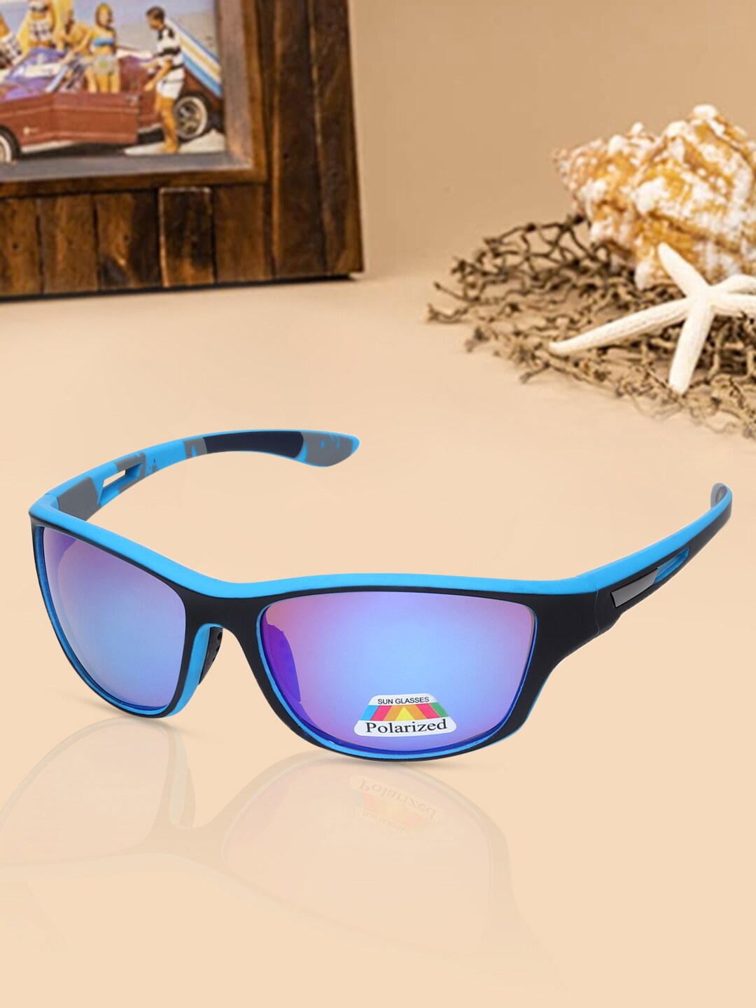 

ALIGATORR Unisex Blue Lens & Blue Square Sunglasses with UV Protected Lens