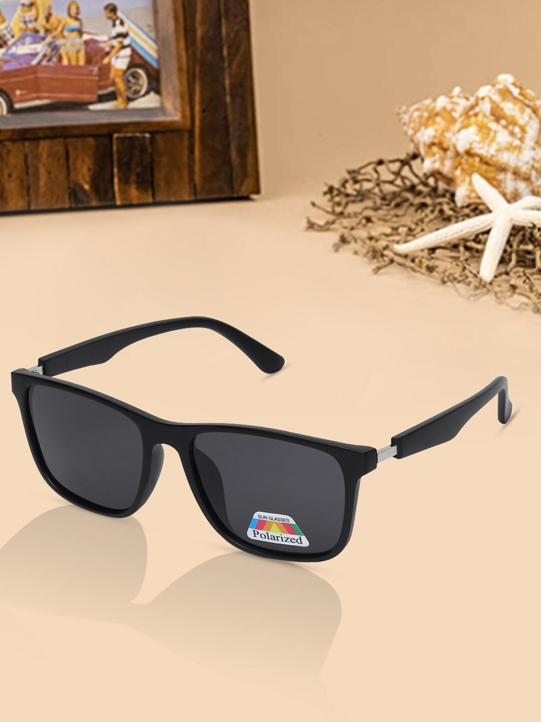 

ALIGATORR Unisex Black Lens & Black Square Sunglasses with UV Protected Lens