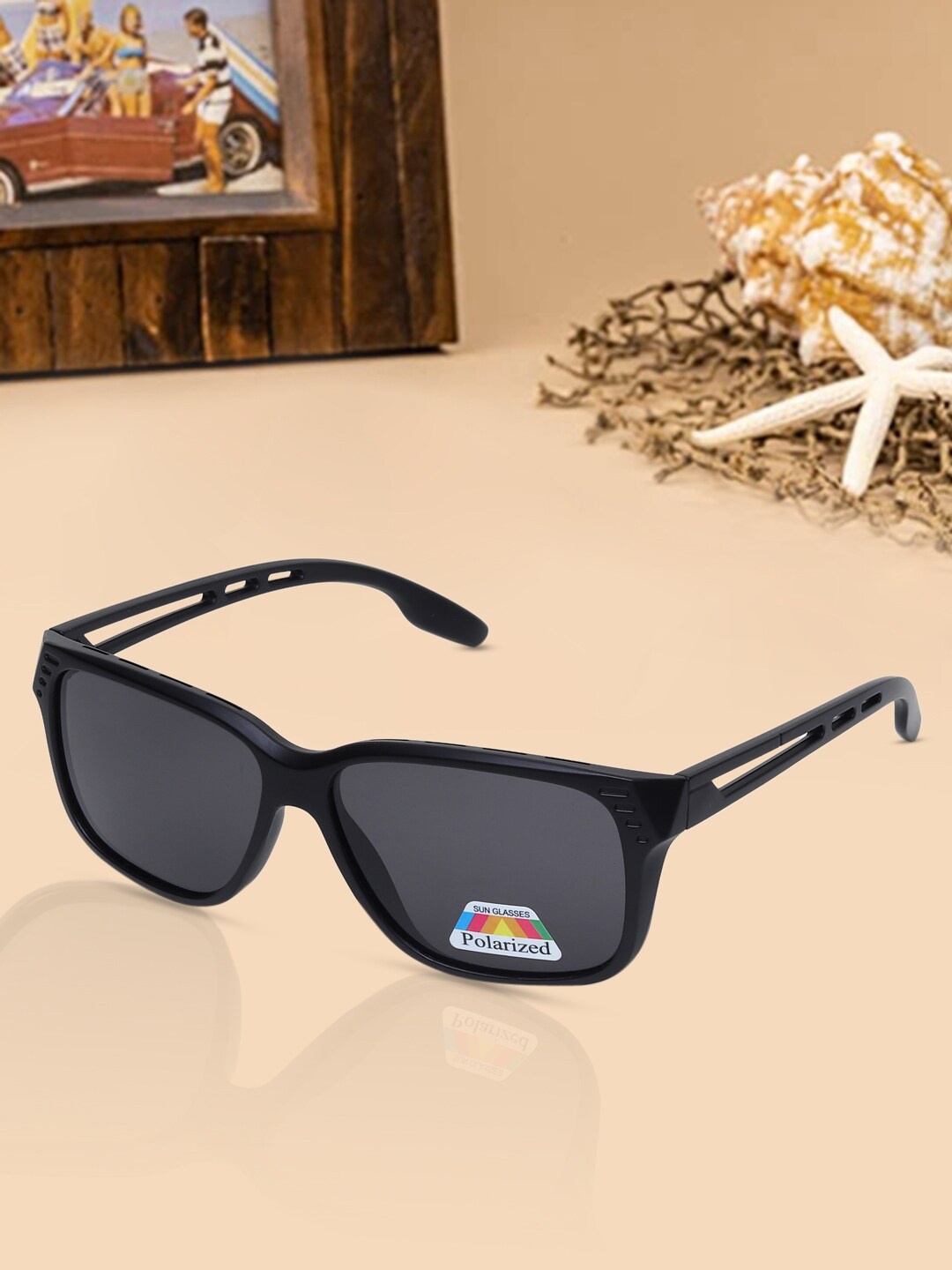 

ALIGATORR Unisex Black Lens & Black Square Sunglasses with UV Protected Lens