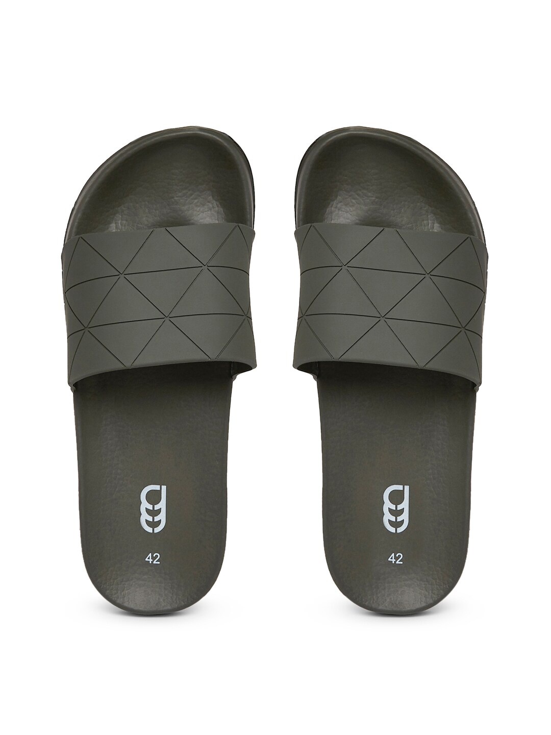 

Ajile by Pantaloons Men Olive Green & White Sliders