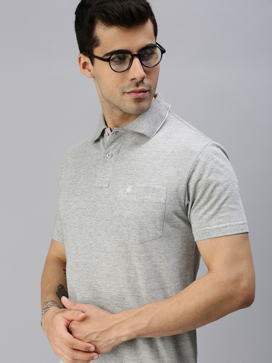 

ONN Men Grey Polo Collar Regular Fit T-shirt