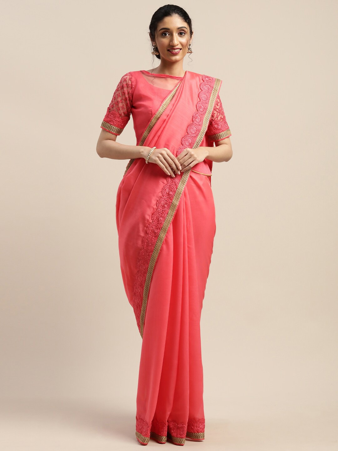 

Sangria Women Pink Sarees